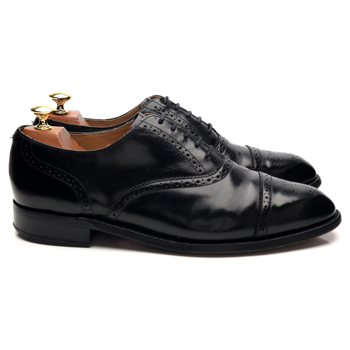 'Alfred' Black Leather Oxford Brogue UK 9 G