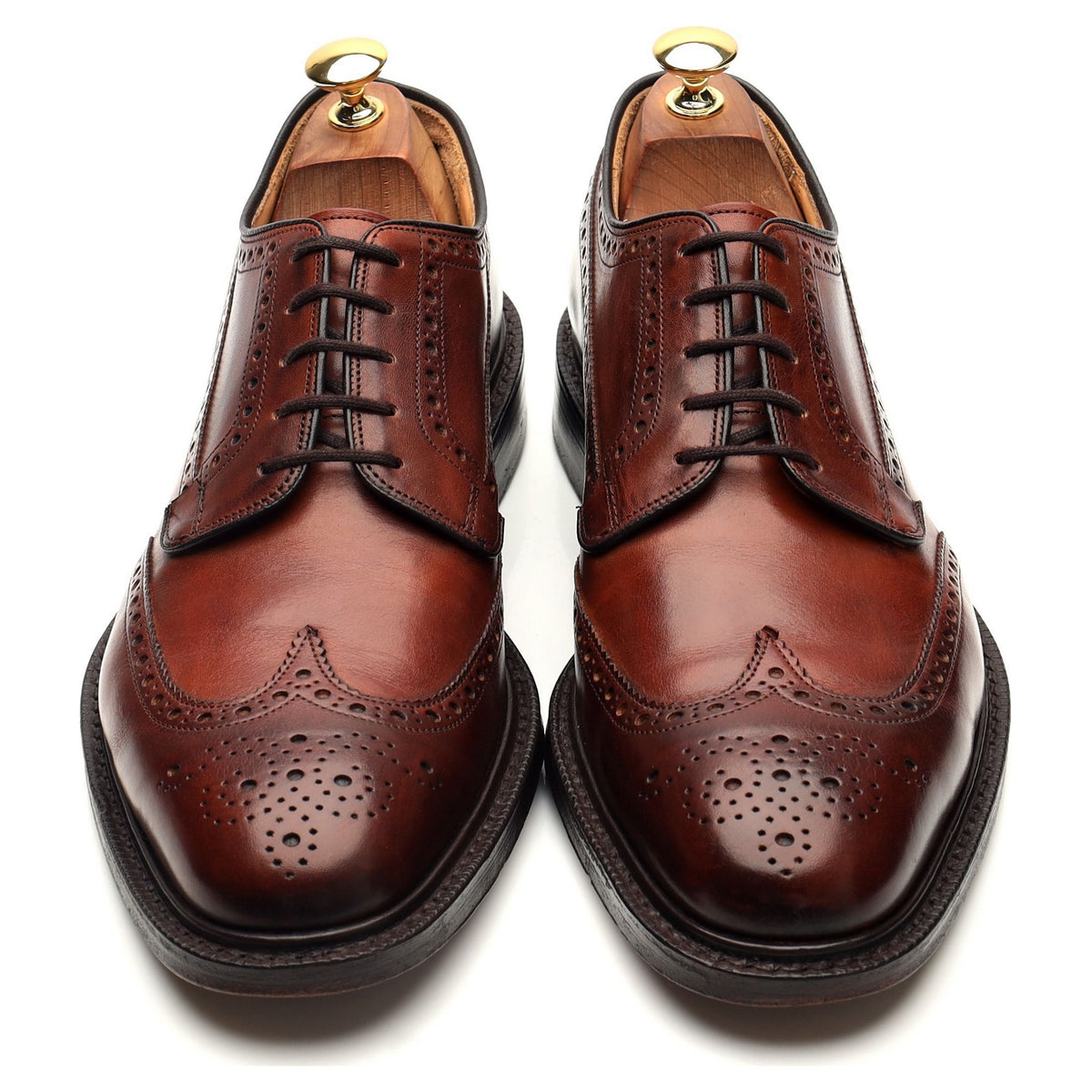 'Grafton' Tan Brown Leather Derby Brogues UK 9 F