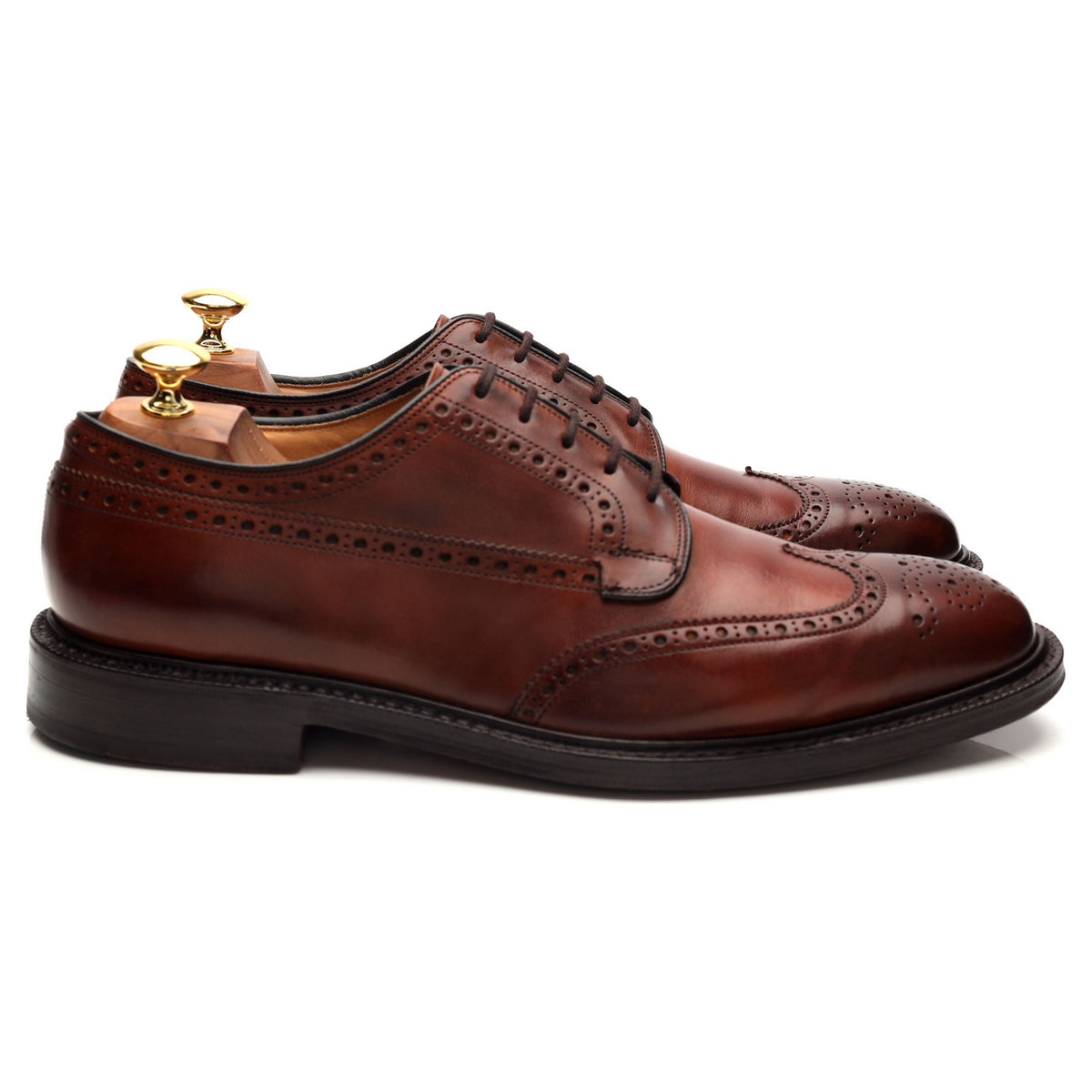 'Grafton' Tan Brown Leather Derby Brogues UK 9 F