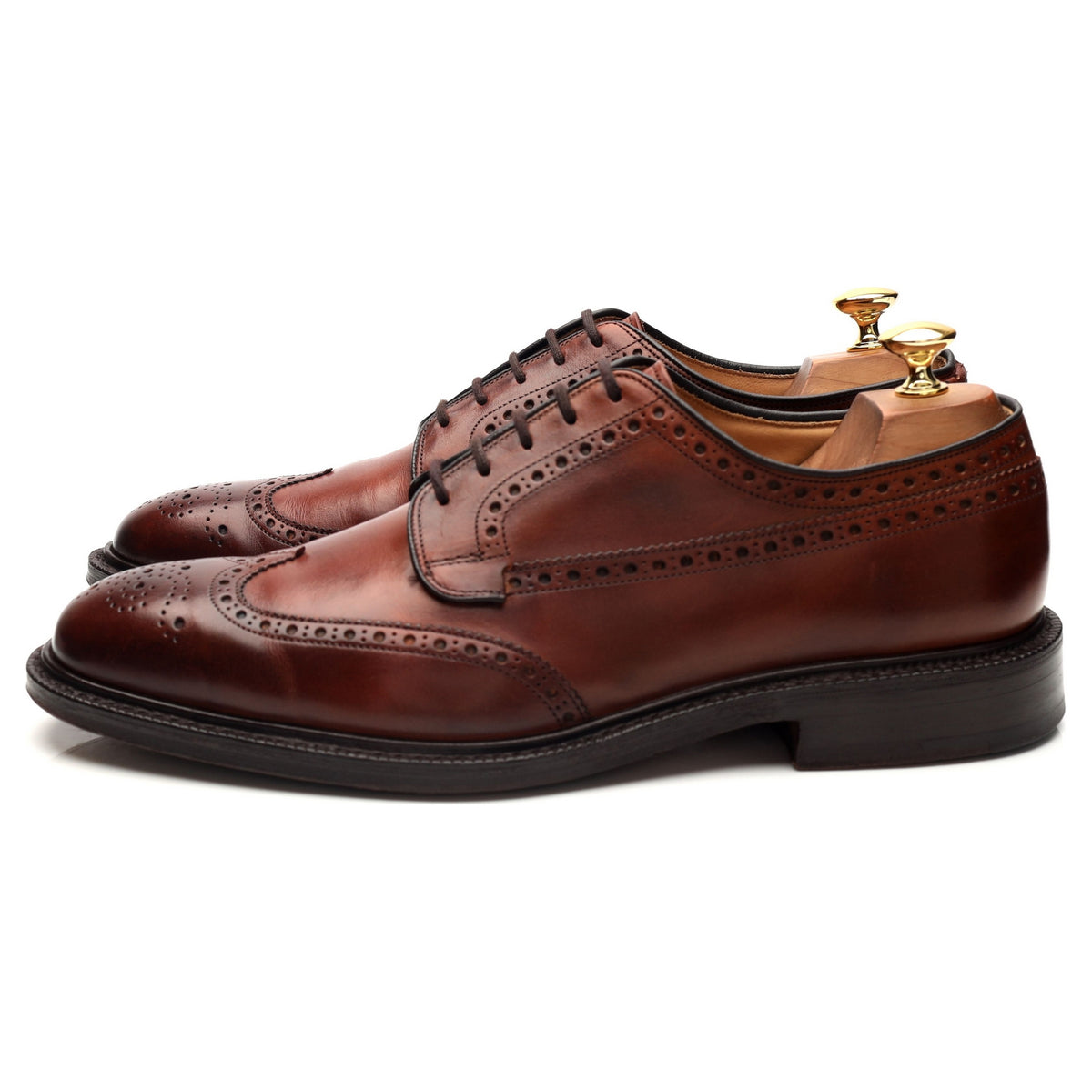 'Grafton' Tan Brown Leather Derby Brogues UK 9 F