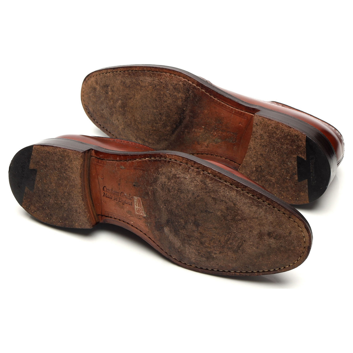 'Grafton' Tan Brown Leather Derby Brogues UK 9 F