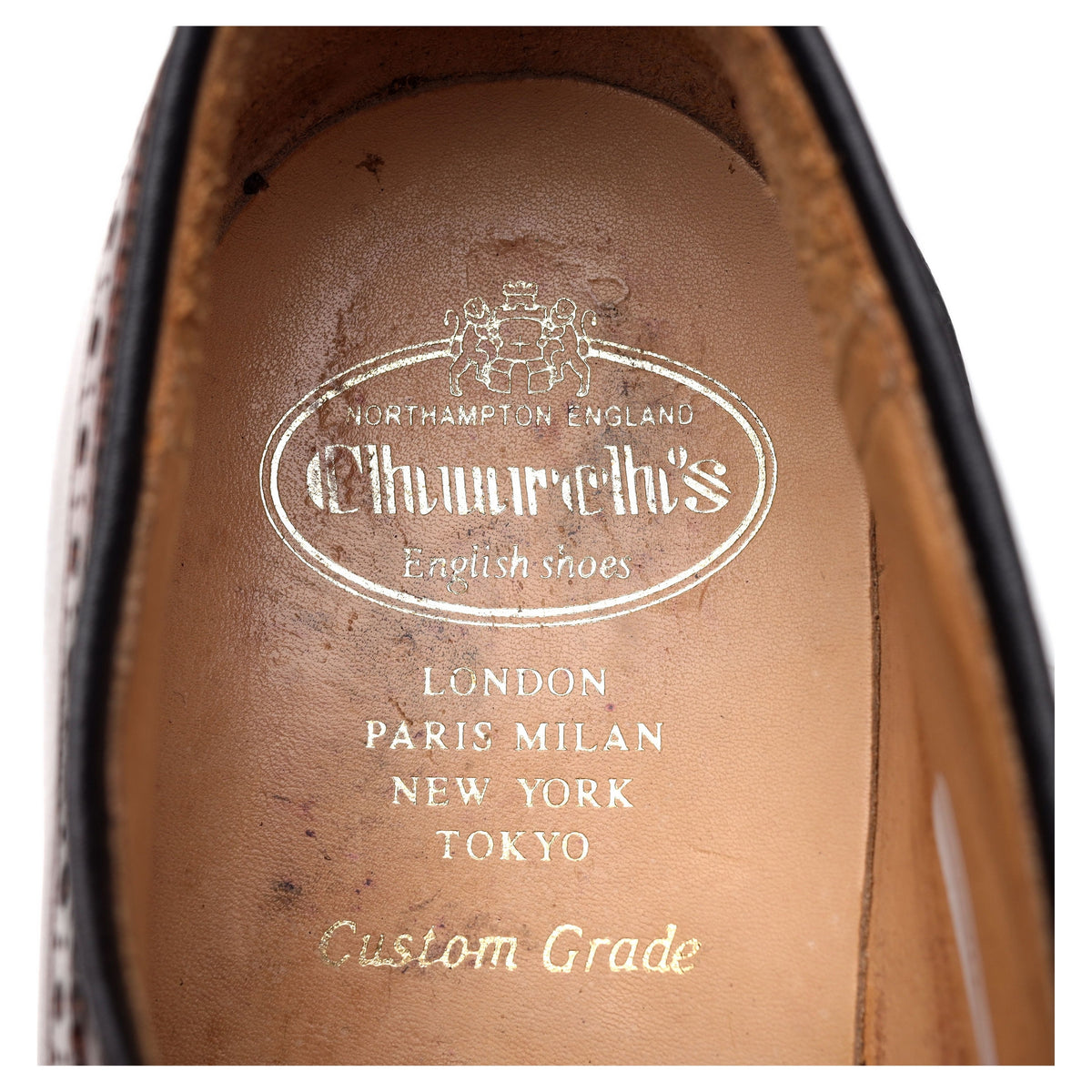 'Grafton' Tan Brown Leather Derby Brogues UK 9 F