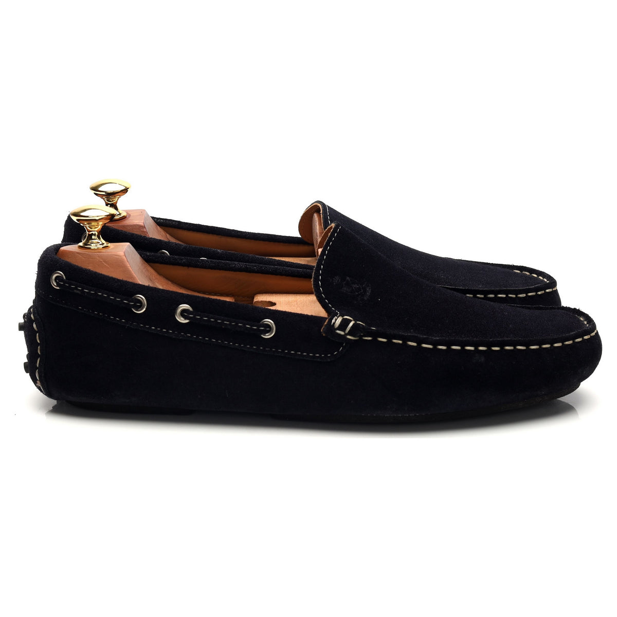 'Maranello' Navy Blue Suede Driving Loafers UK 9