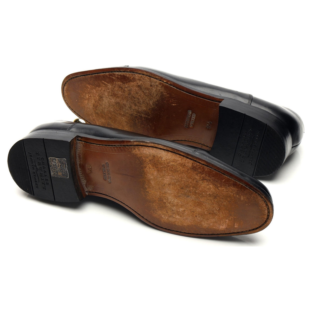 Charles Tyrwhitt Black Leather Lazyman Slip On UK 9.5 F