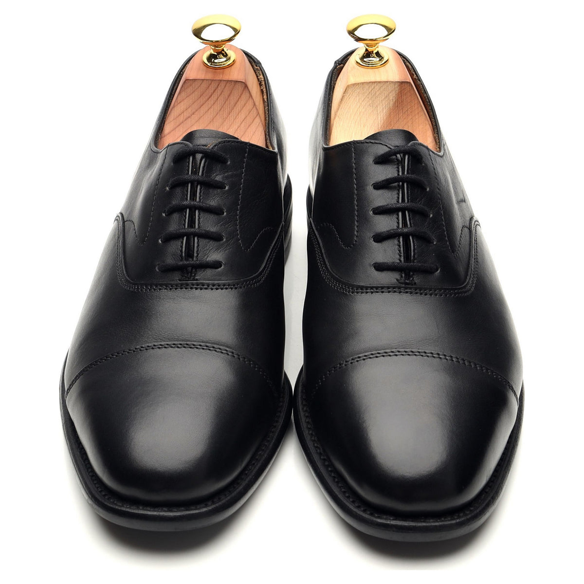 Herring 'Kensington' Black Leather Oxford UK 6