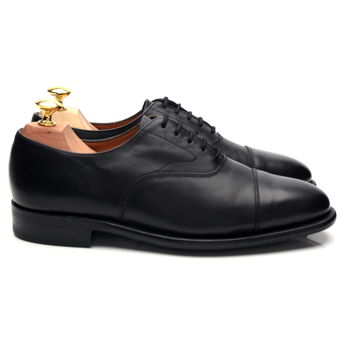 Herring 'Kensington' Black Leather Oxford UK 6