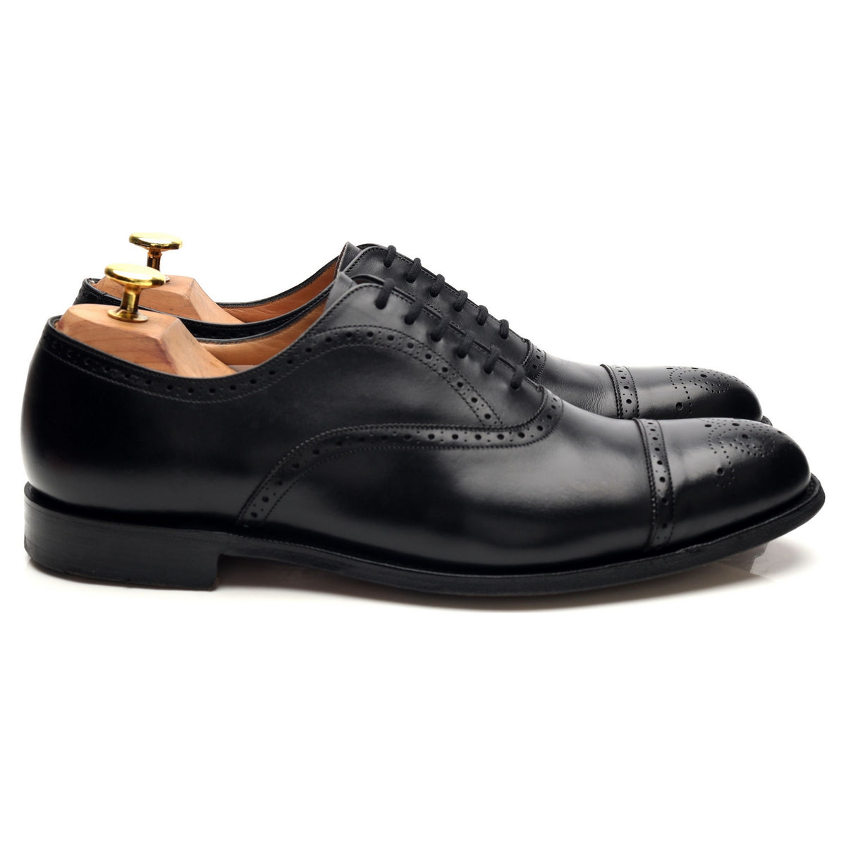 'Toronto' Black Leather Oxford Brogues UK 7 G