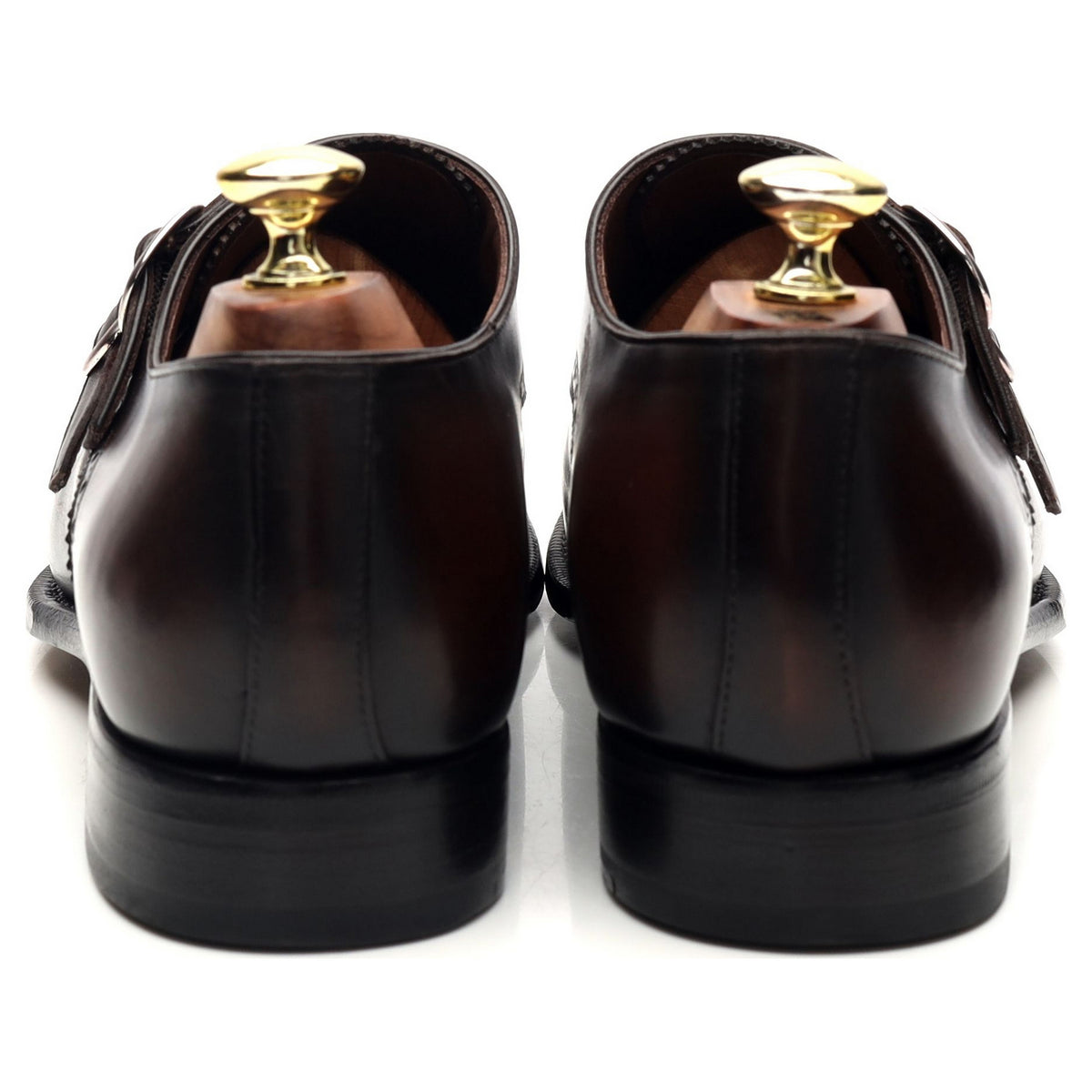 Handgrade '8625' Dark Brown Leather Double Monk Strap UK 7