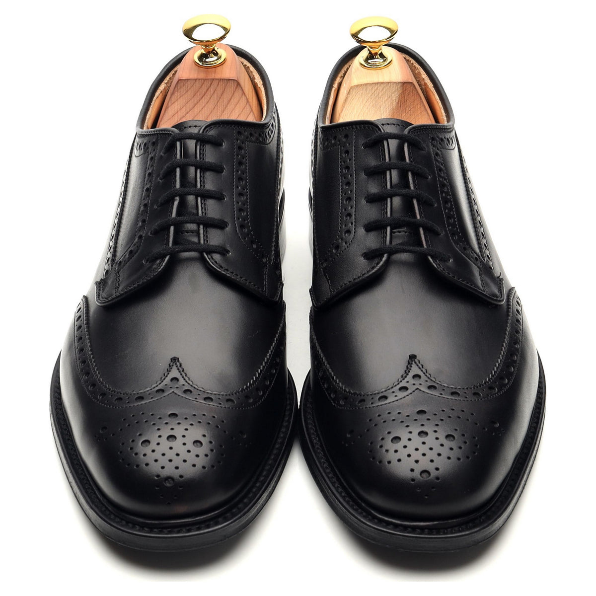 'Thickwood' Black Leather Derby Brogues UK 7 G