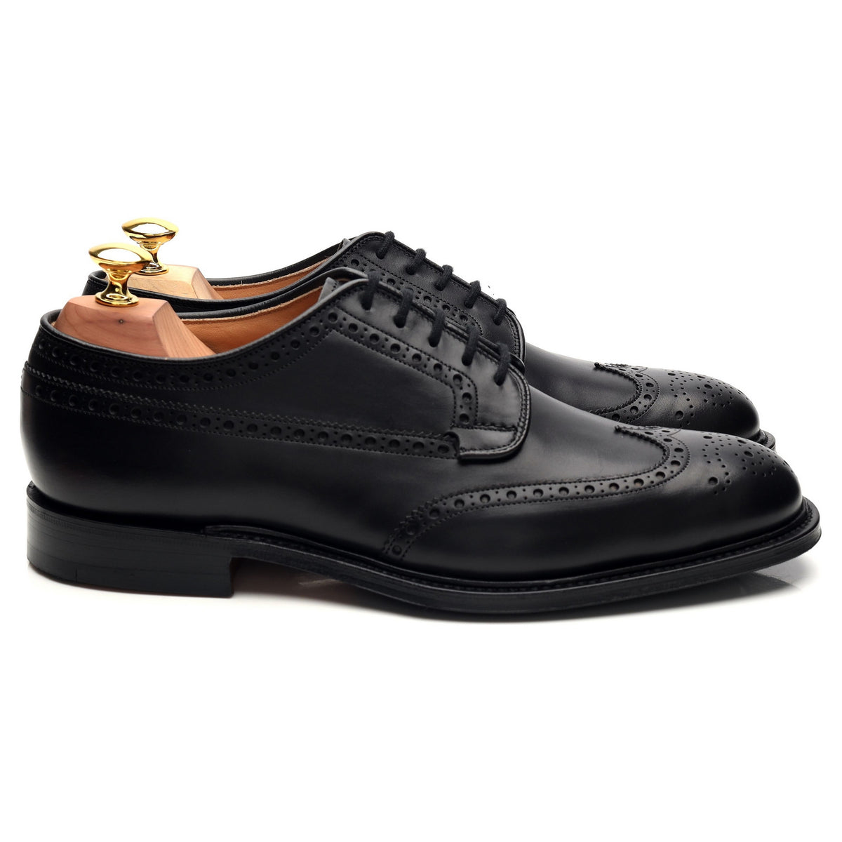 'Thickwood' Black Leather Derby Brogues UK 7 G