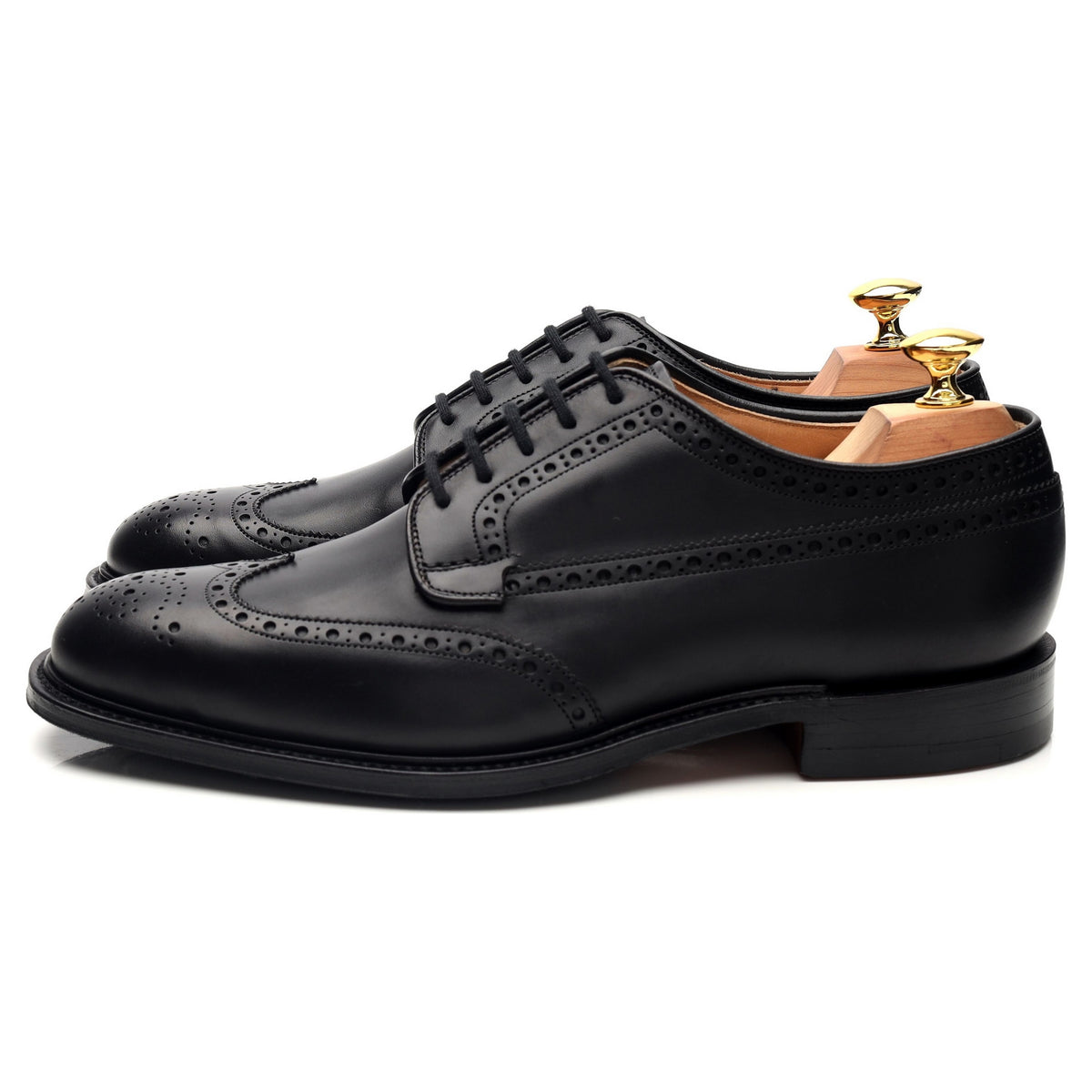 'Thickwood' Black Leather Derby Brogues UK 7 G