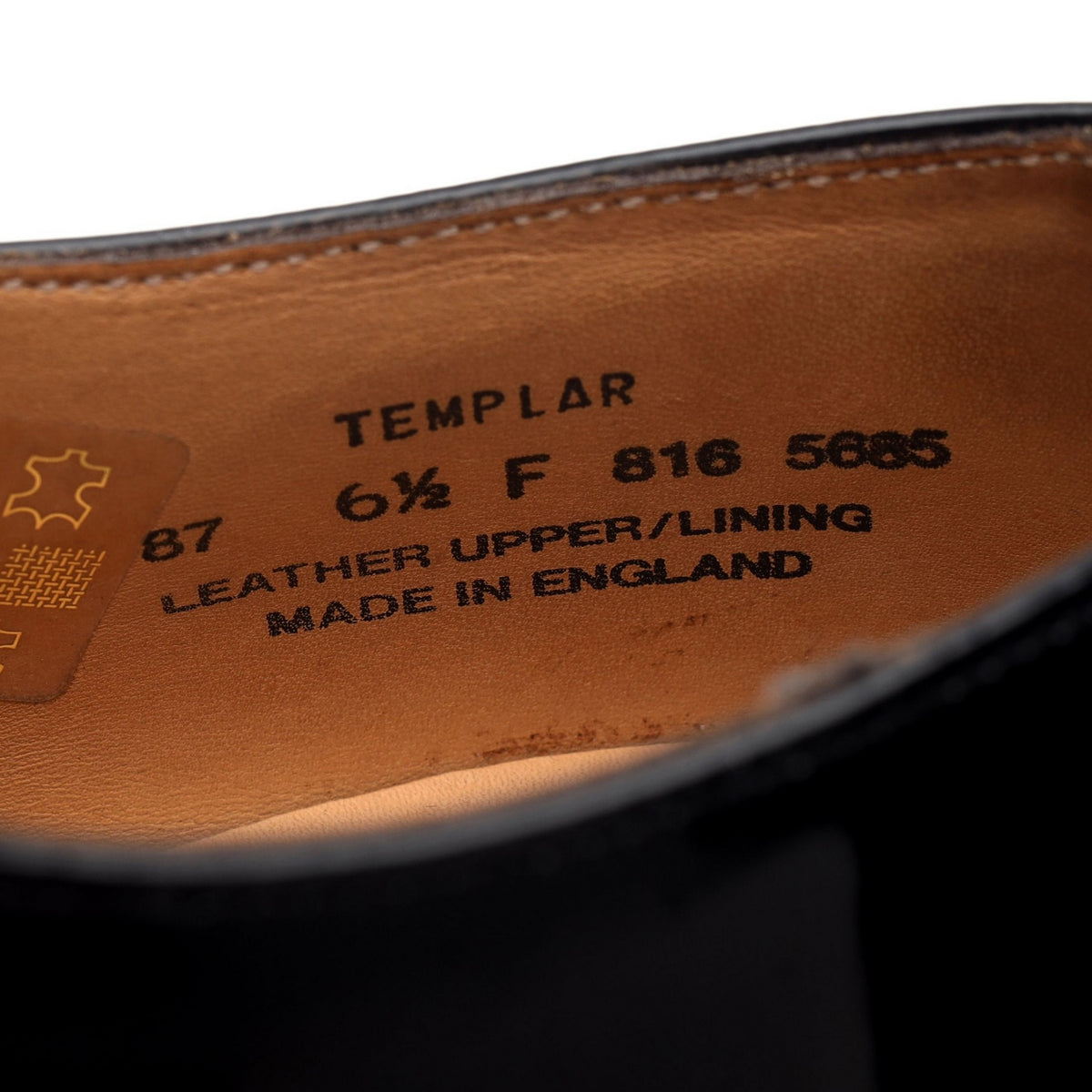 'Templar' Black Patent Leather Oxford UK 6.5 F