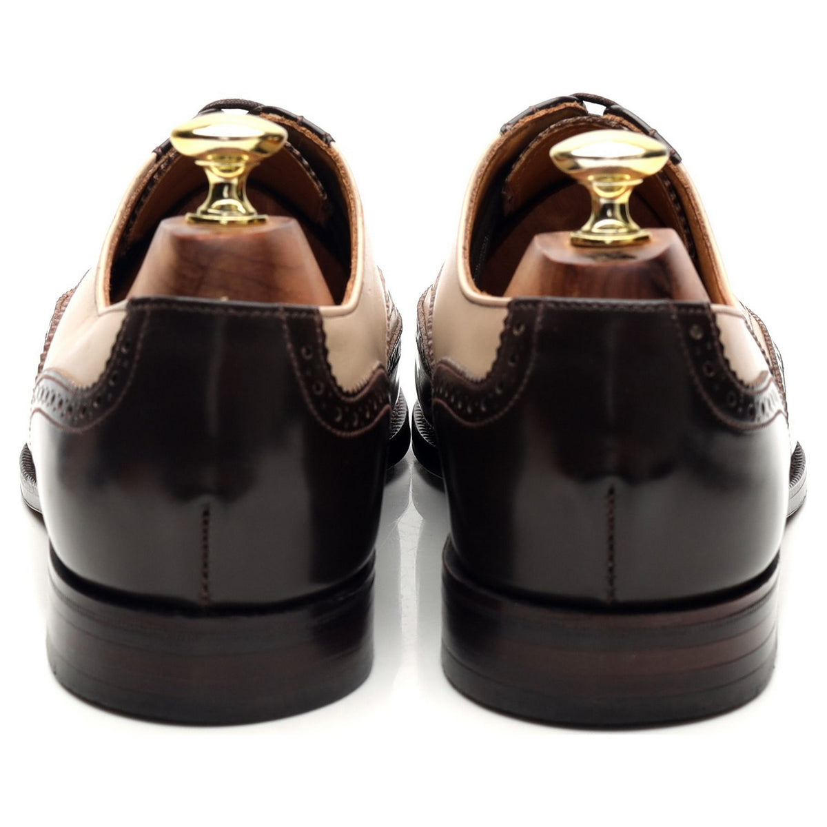 'Melly' Dark Brown & Cream Leather Spectator Brogues UK 6.5 F