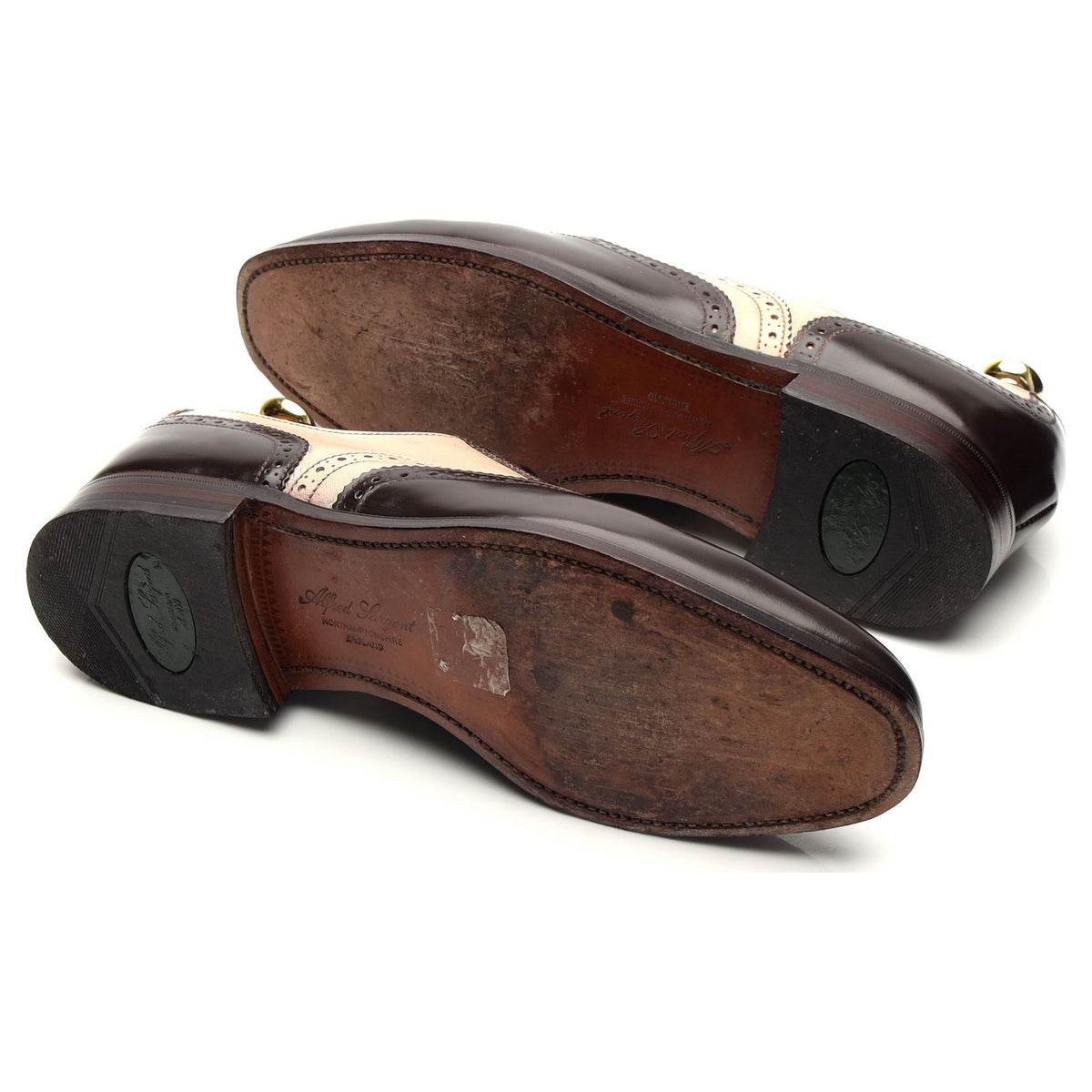 'Melly' Dark Brown & Cream Leather Spectator Brogues UK 6.5 F