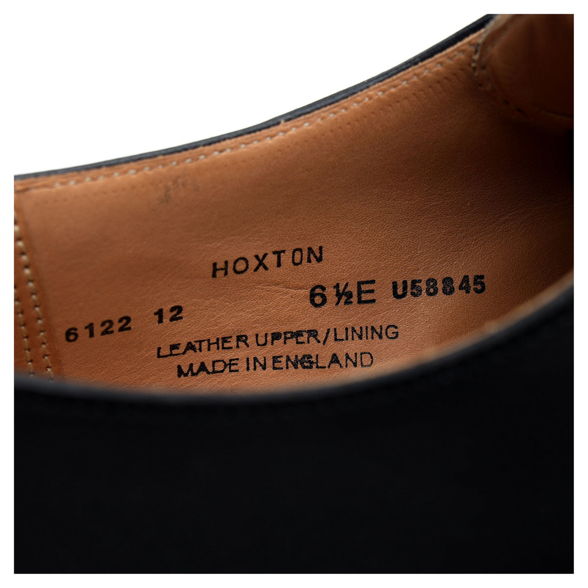 &#39;Hoxton&#39; Black Leather Derby UK 6.5 E