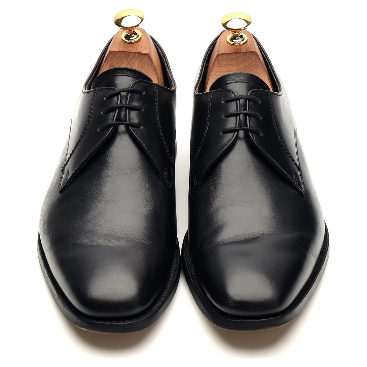 &#39;Eton&#39; Black Leather Derby UK 7 G