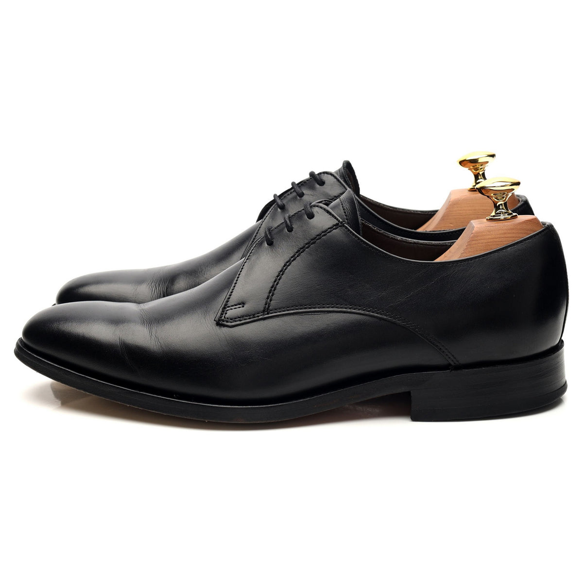 &#39;Eton&#39; Black Leather Derby UK 7 G