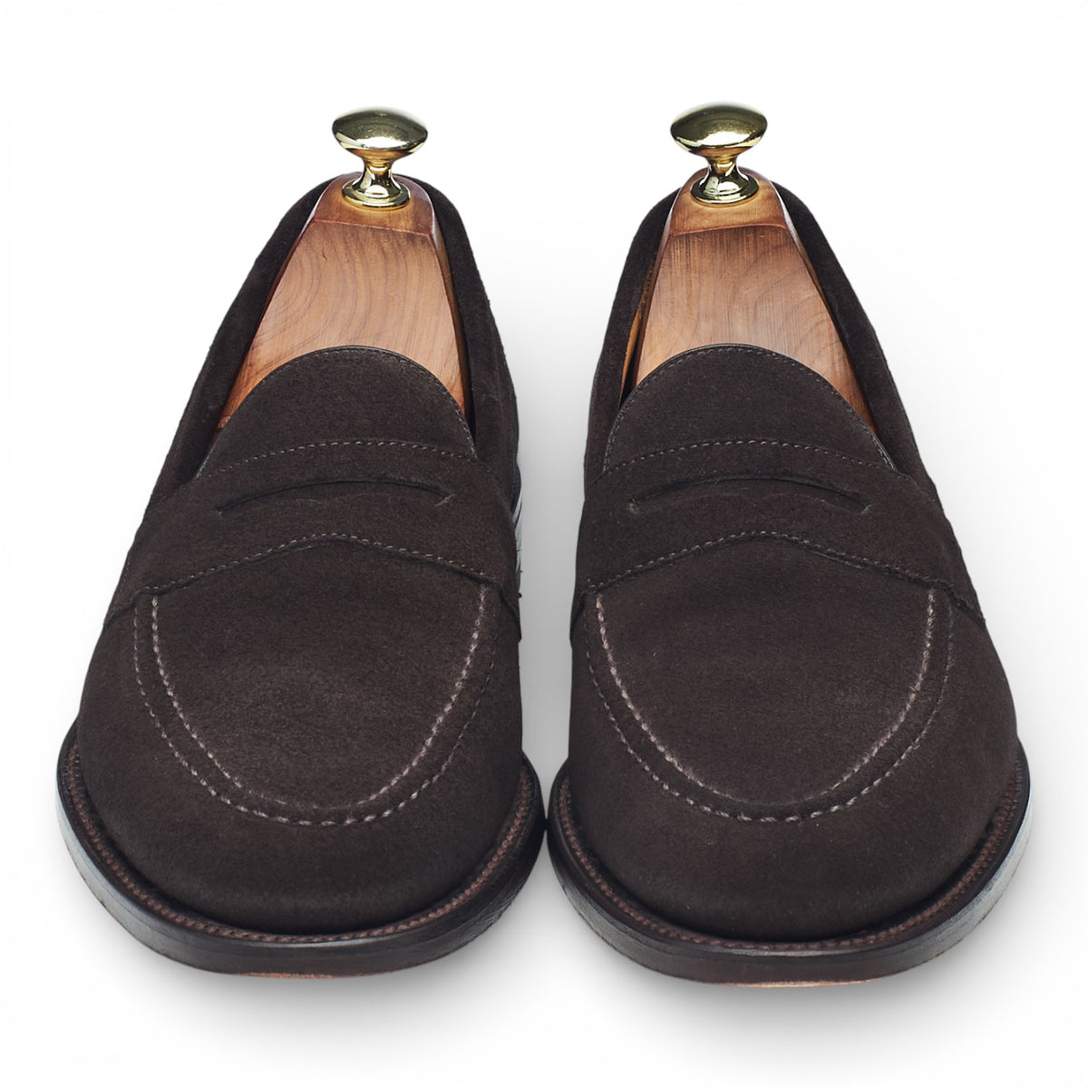 'Imperial' Dark Brown Suede Loafers UK 7.5 F
