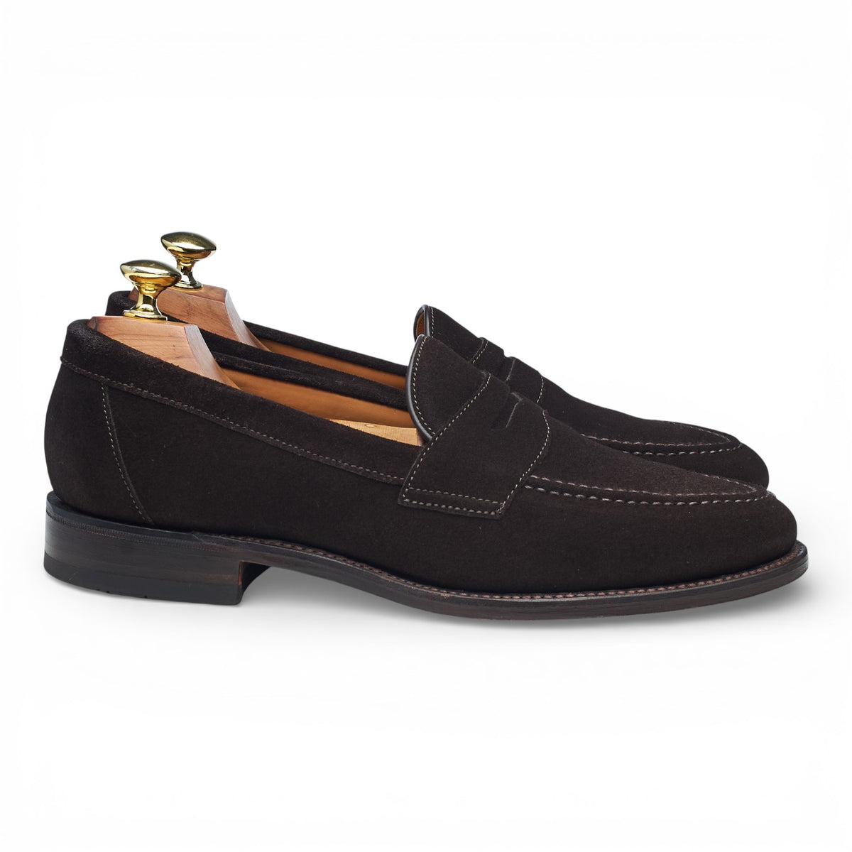 'Imperial' Dark Brown Suede Loafers UK 7.5 F