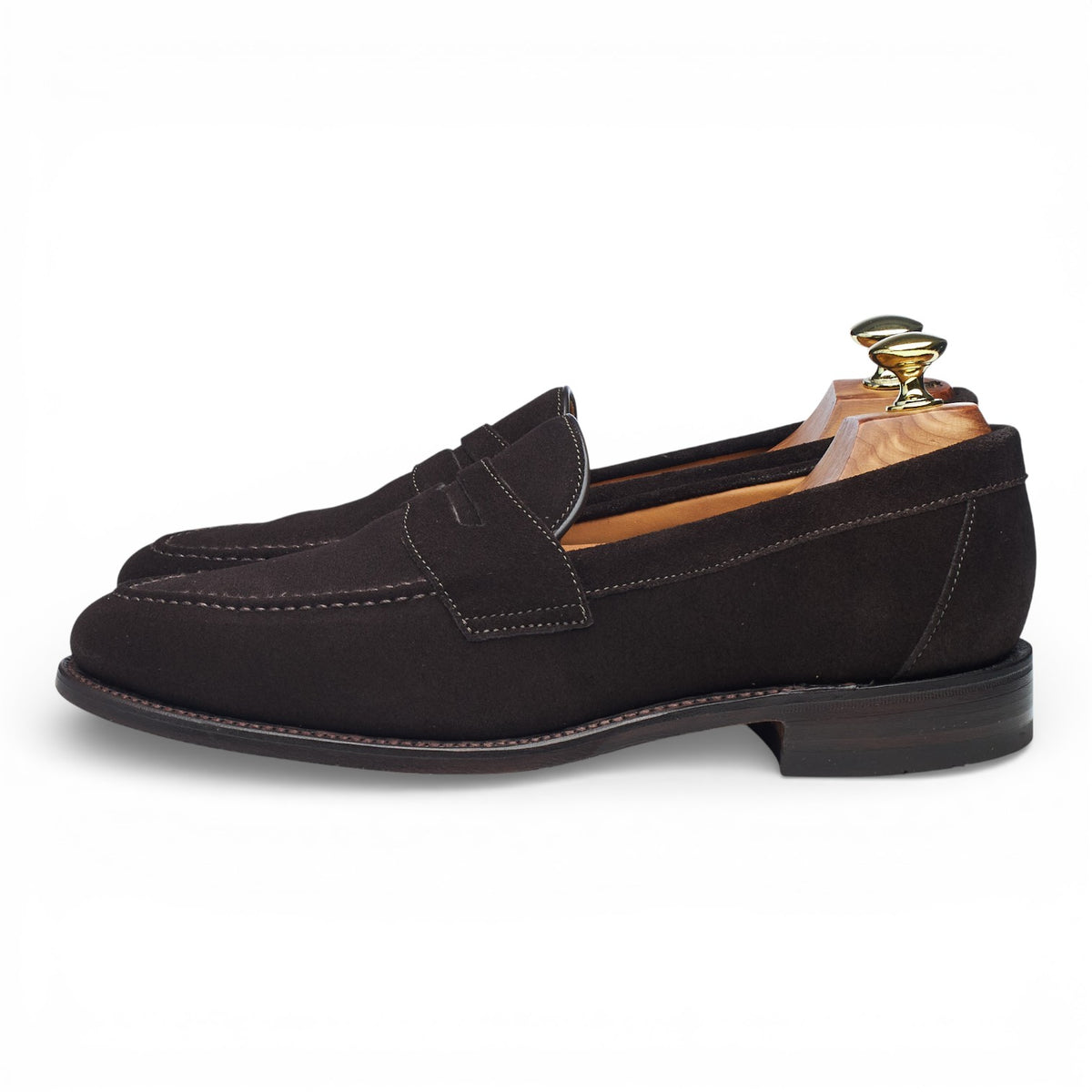 'Imperial' Dark Brown Suede Loafers UK 7.5 F