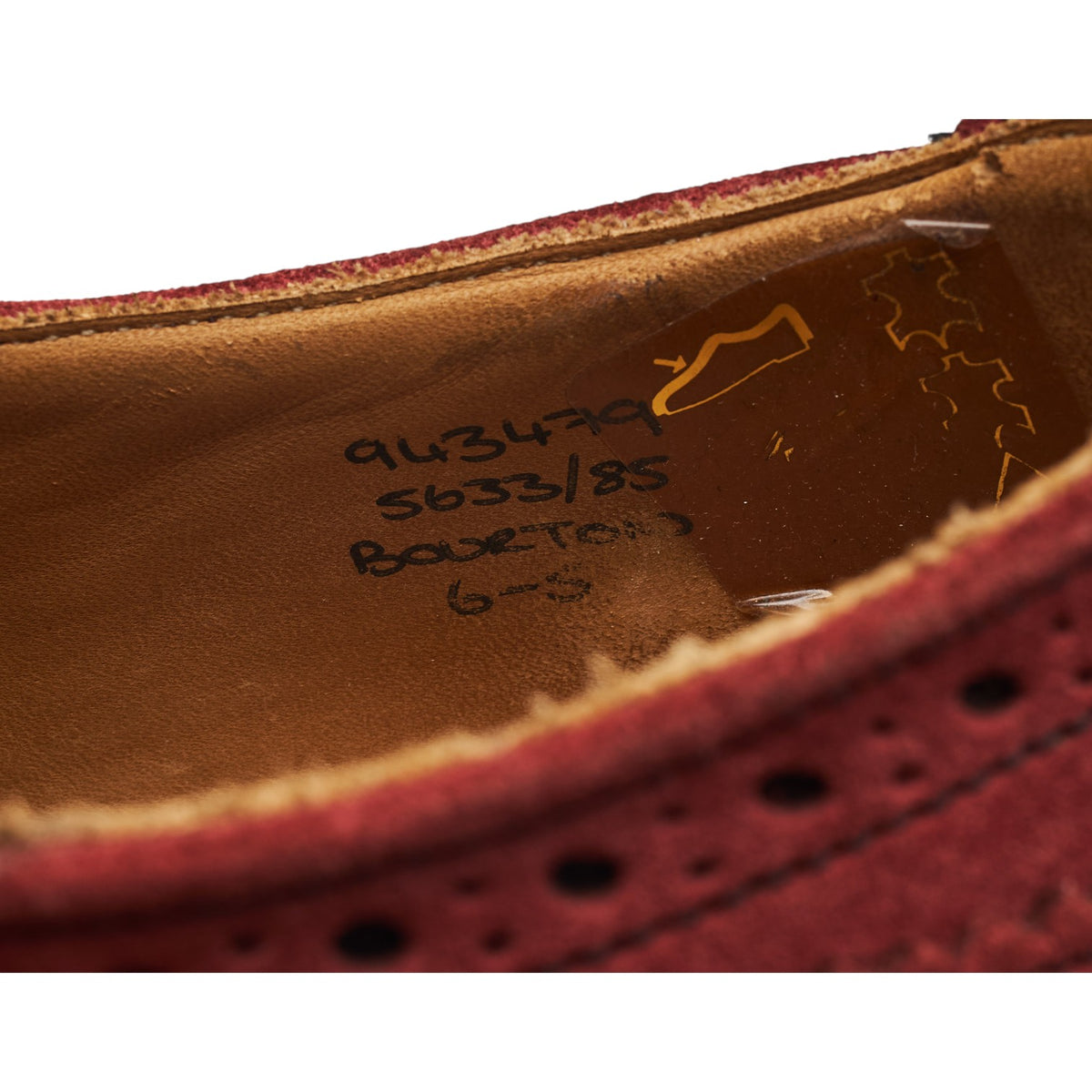 'Bourton' Red Suede Derby Brogues UK 6