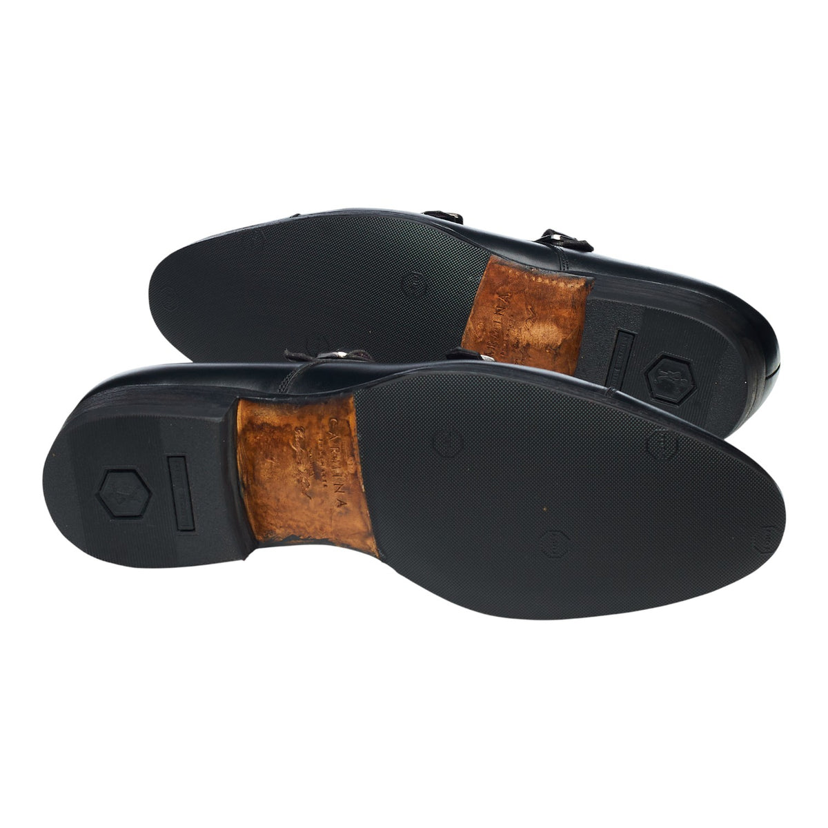 '80250' Black Leather Double Monk Strap UK 7