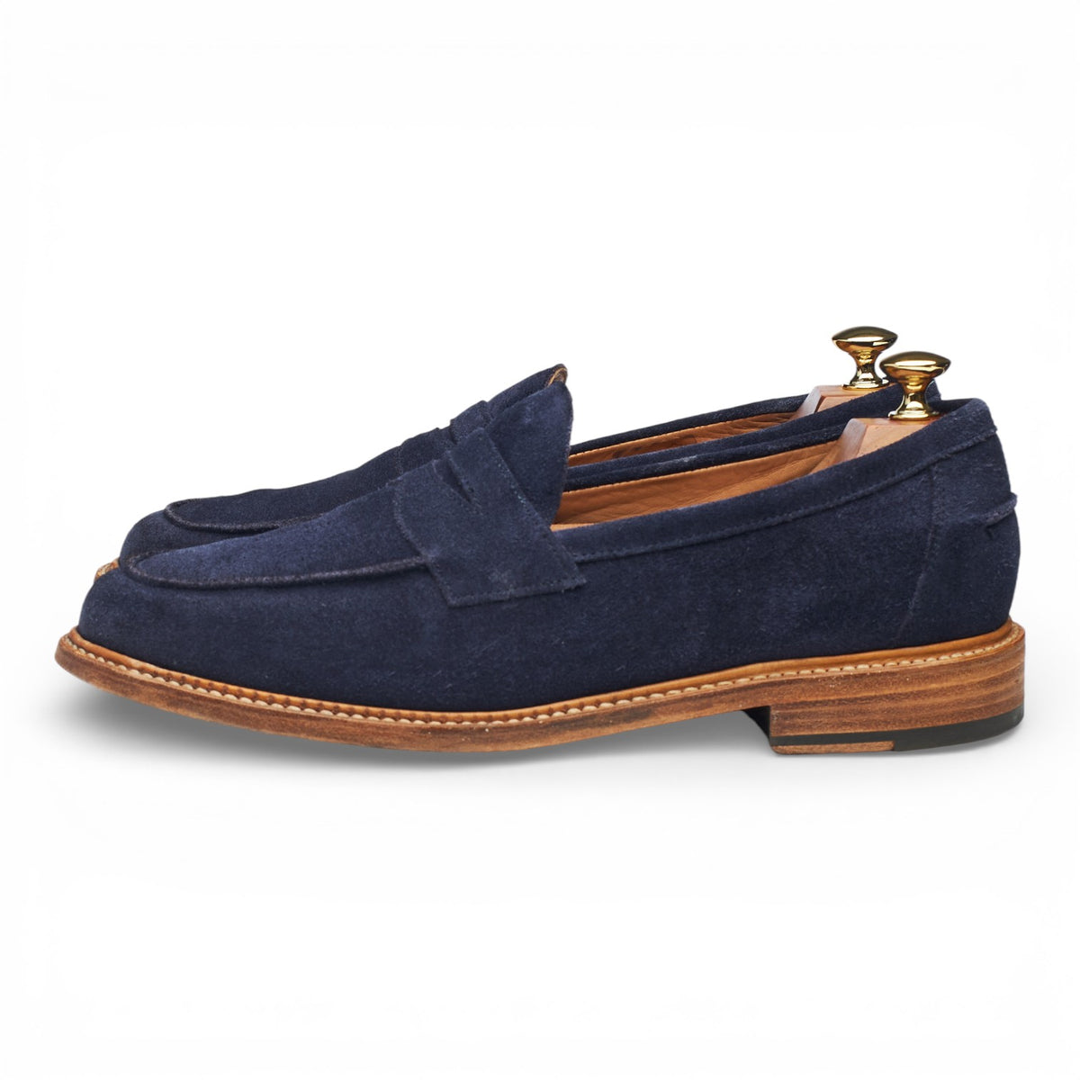 'Isaac' Navy Blue Suede Loafers UK 9.5 F