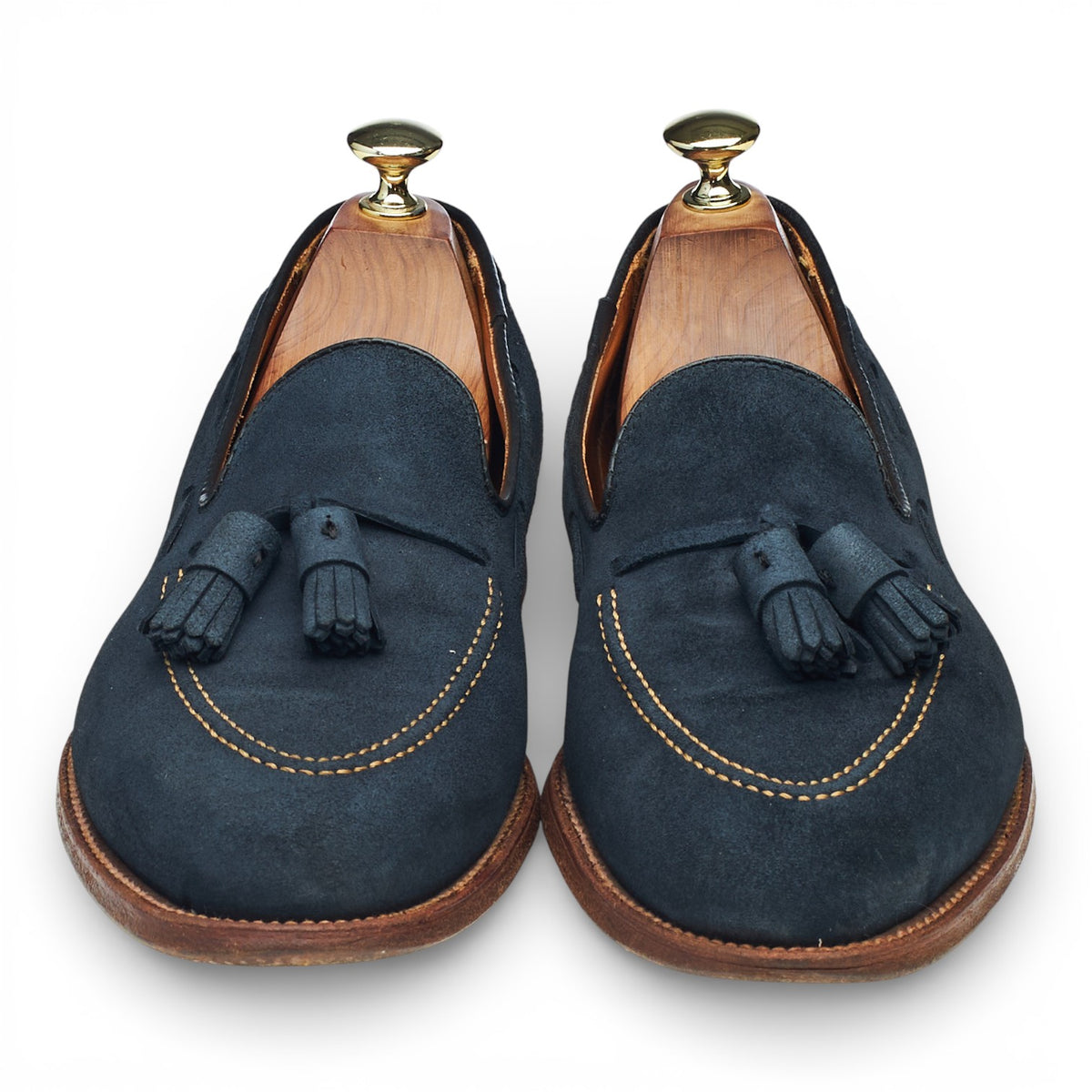 '09188' Navy Blue Suede Tassel Loafers UK 7.5 US 8.5 D