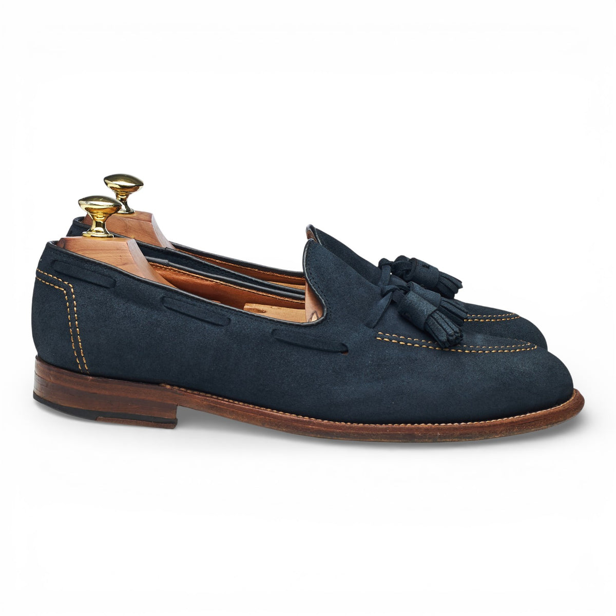 '09188' Navy Blue Suede Tassel Loafers UK 7.5 US 8.5 D
