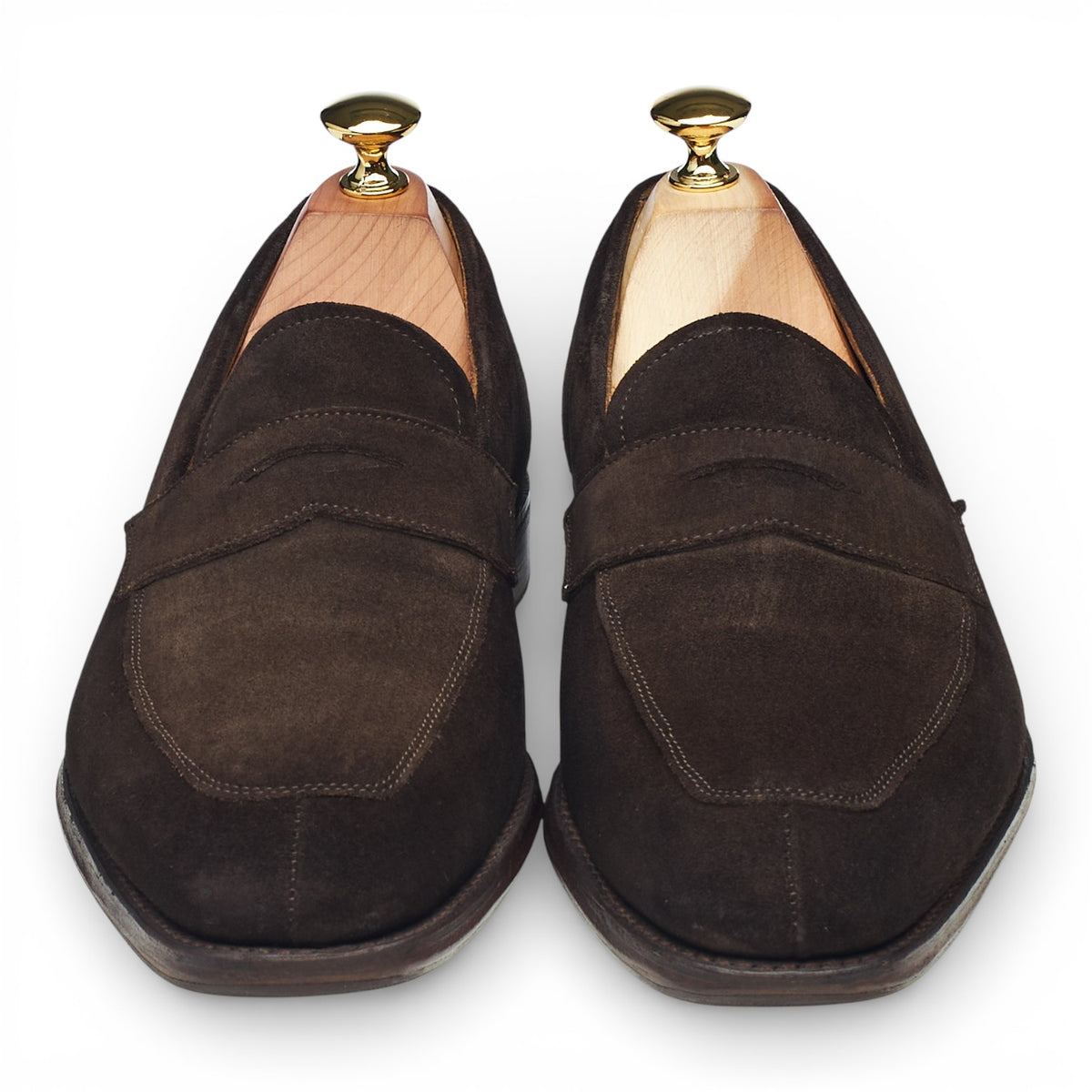 Dark Brown Suede Split Toe Loafers UK 7 E