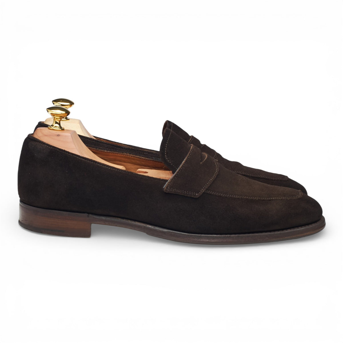 Dark Brown Suede Split Toe Loafers UK 7 E
