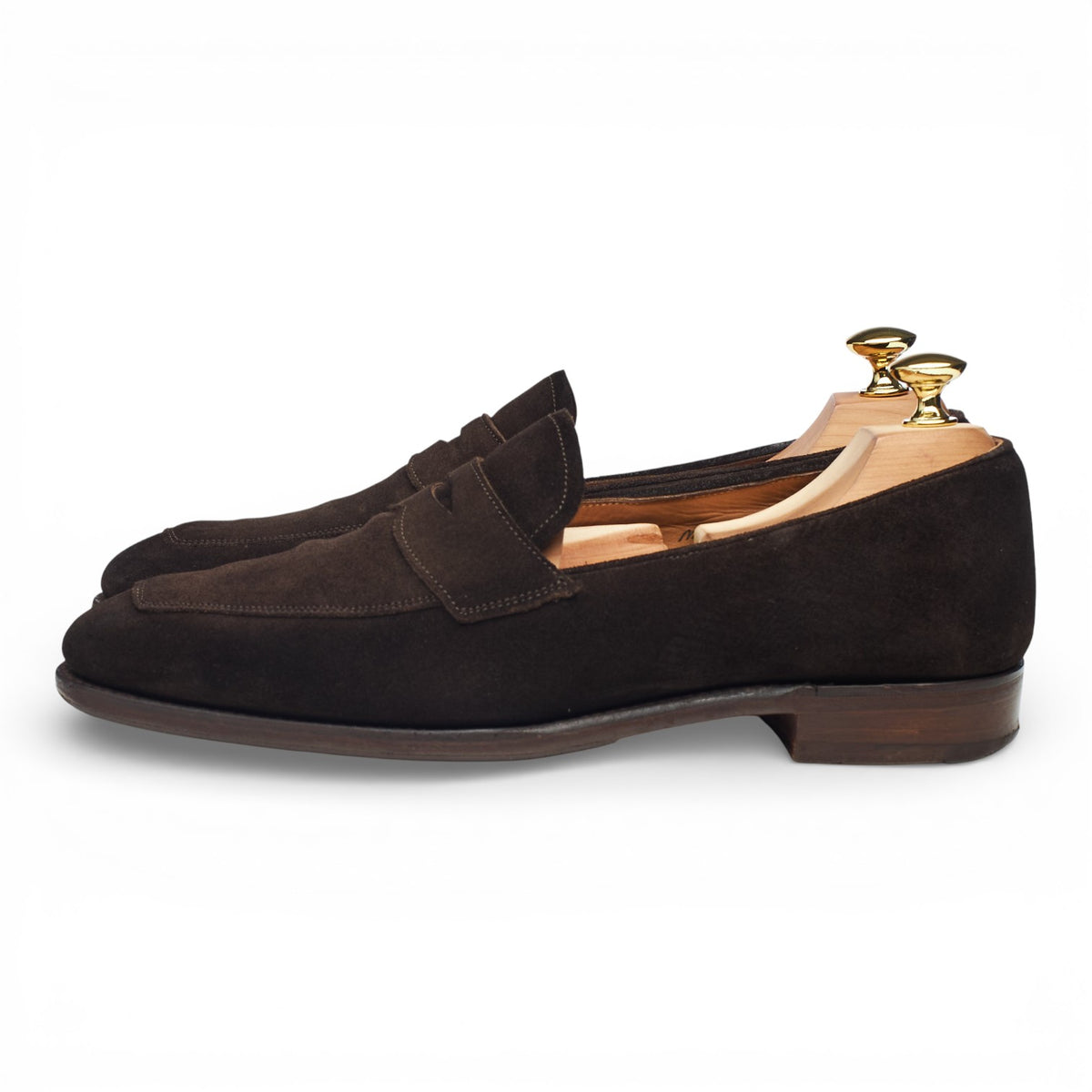 Dark Brown Suede Split Toe Loafers UK 7 E
