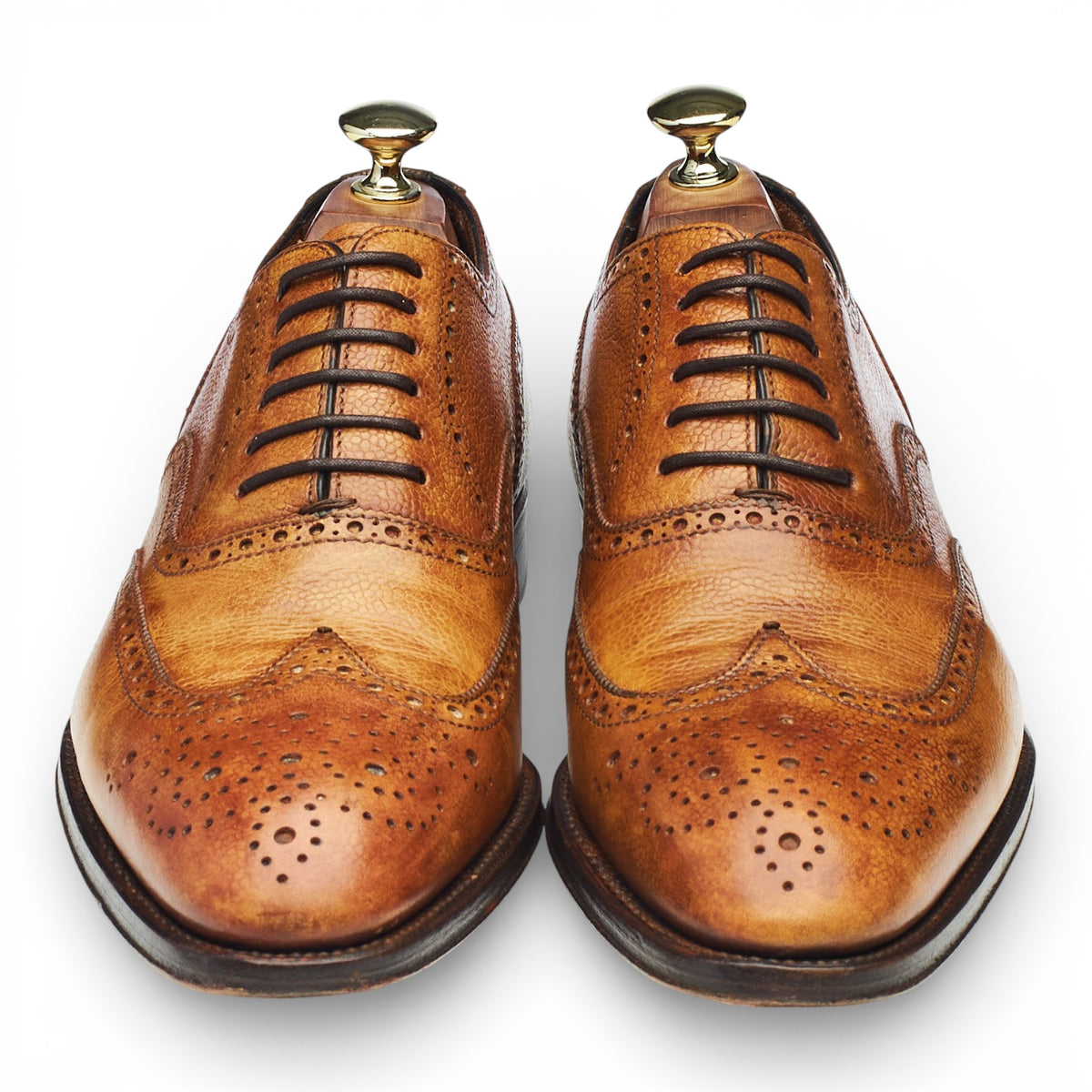 'Libertino' Tan Brown Grain Leather Oxford Brogues UK 7.5 EU 41.5