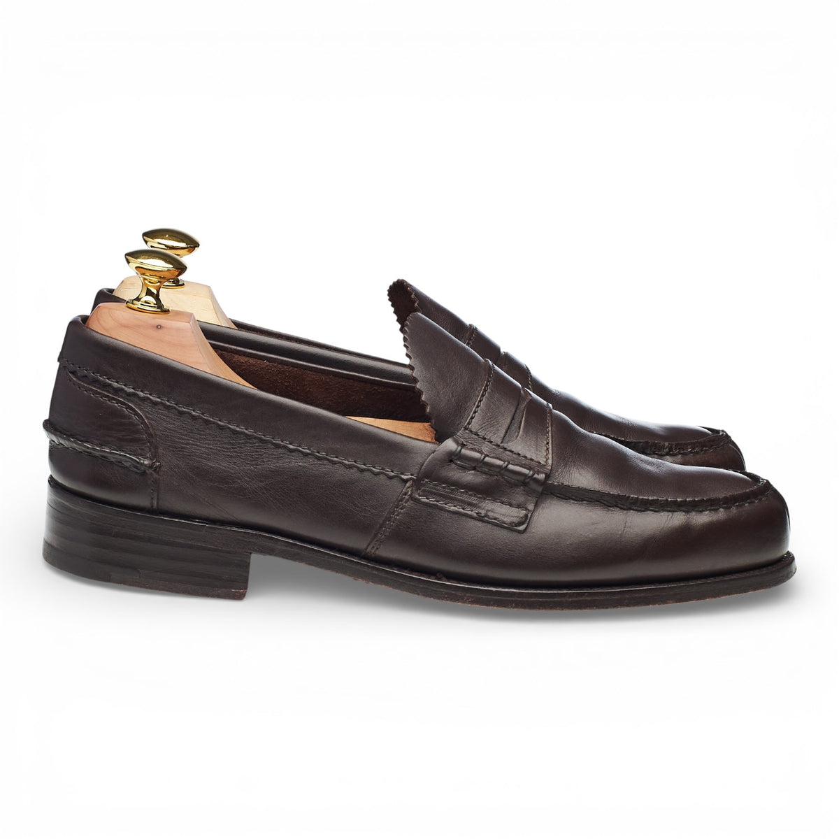Dark Brown Leather Loafers UK 7.5 F