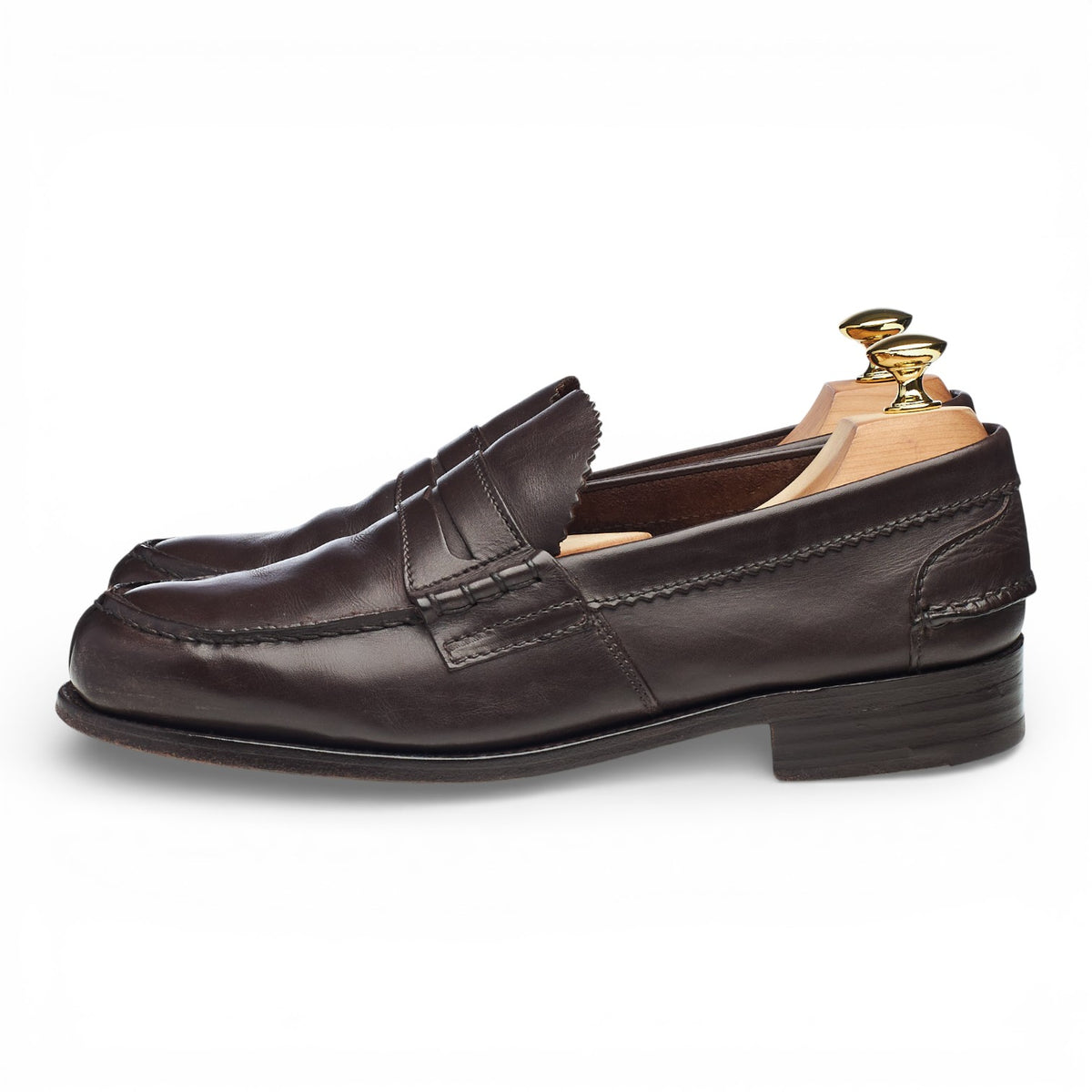Dark Brown Leather Loafers UK 7.5 F