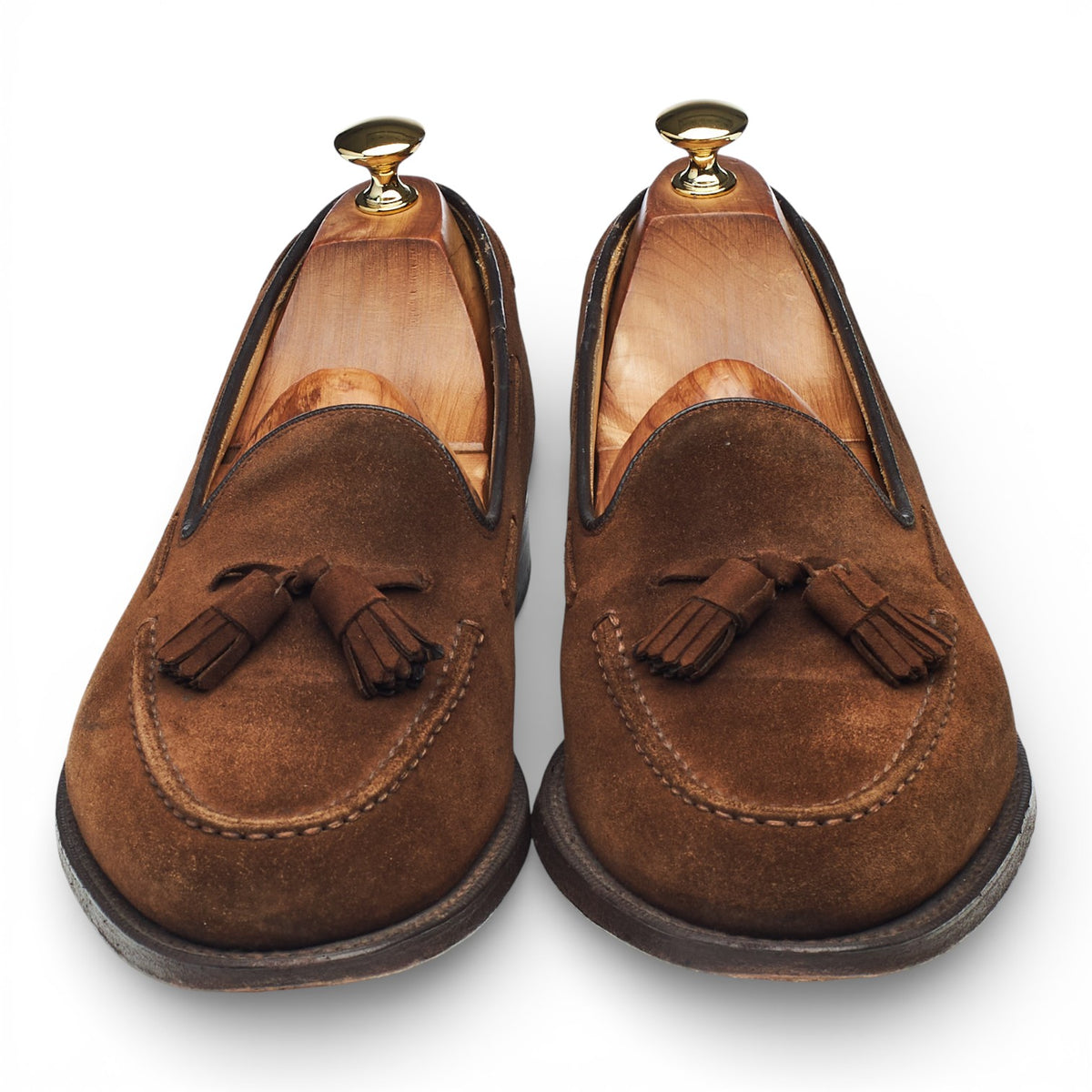 'Keats' Brown Suede Tassel Loafers UK 9.5 F