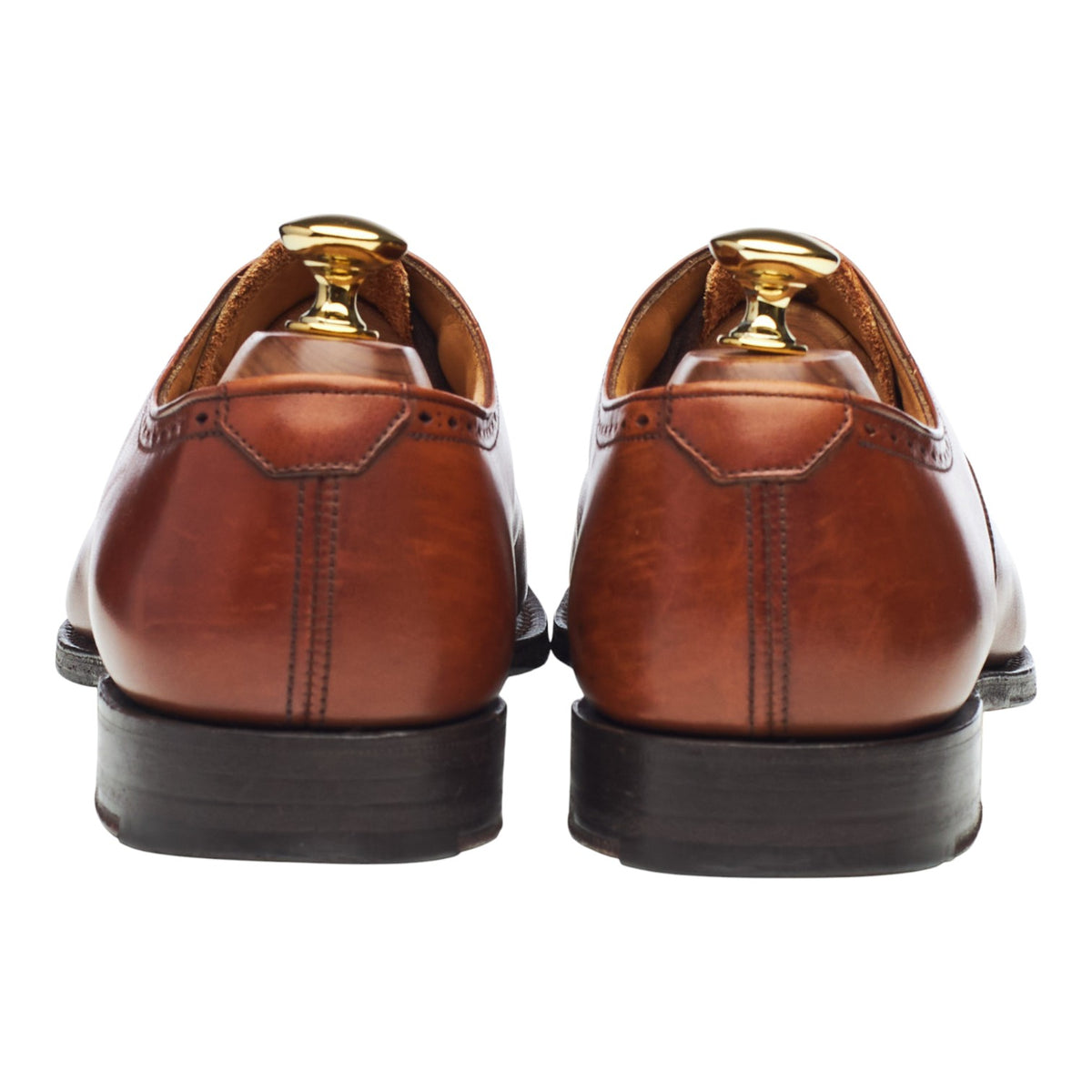 'Weymouth' Tan Brown Leather Oxford Semi Brogues UK 6.5 F