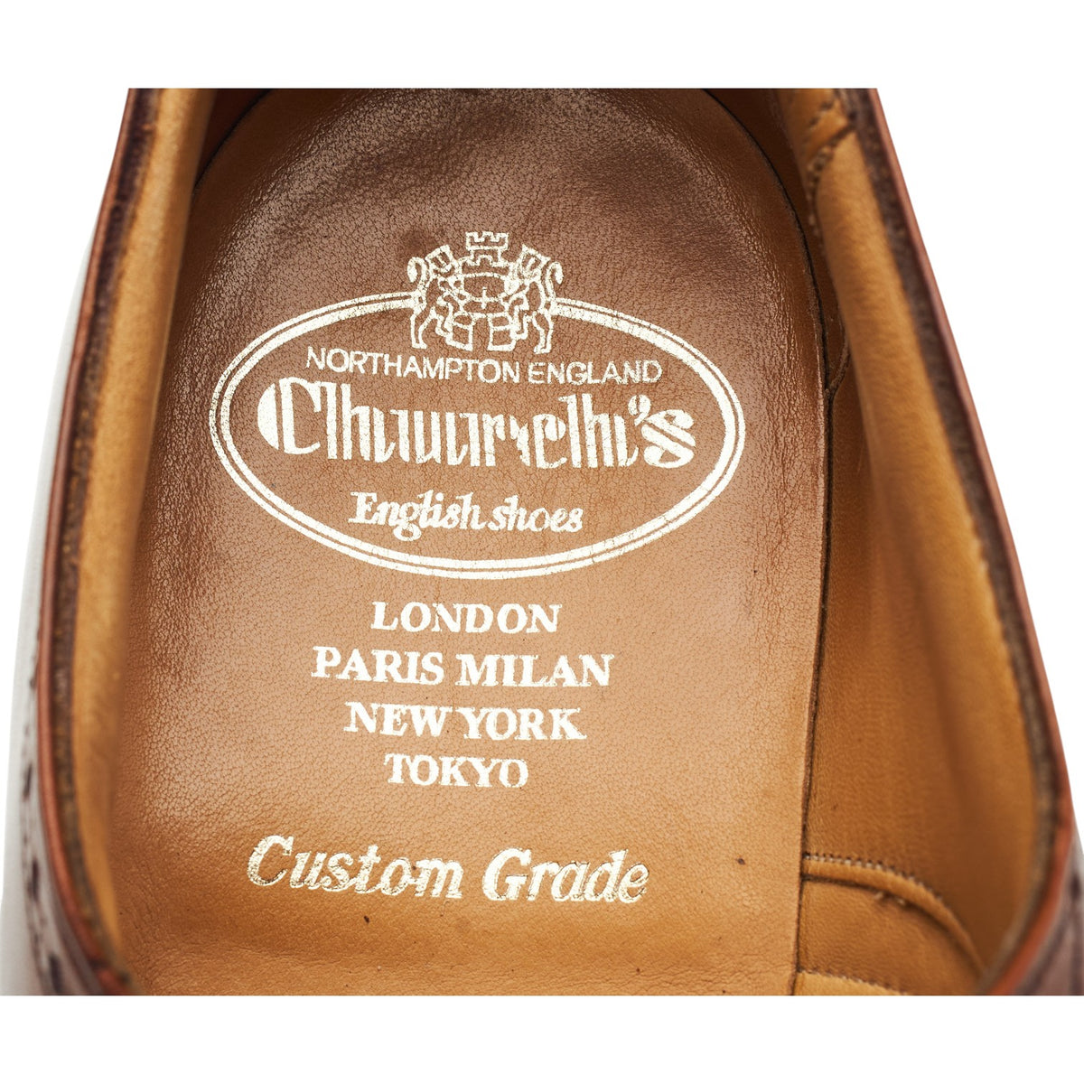 'Weymouth' Tan Brown Leather Oxford Semi Brogues UK 6.5 F