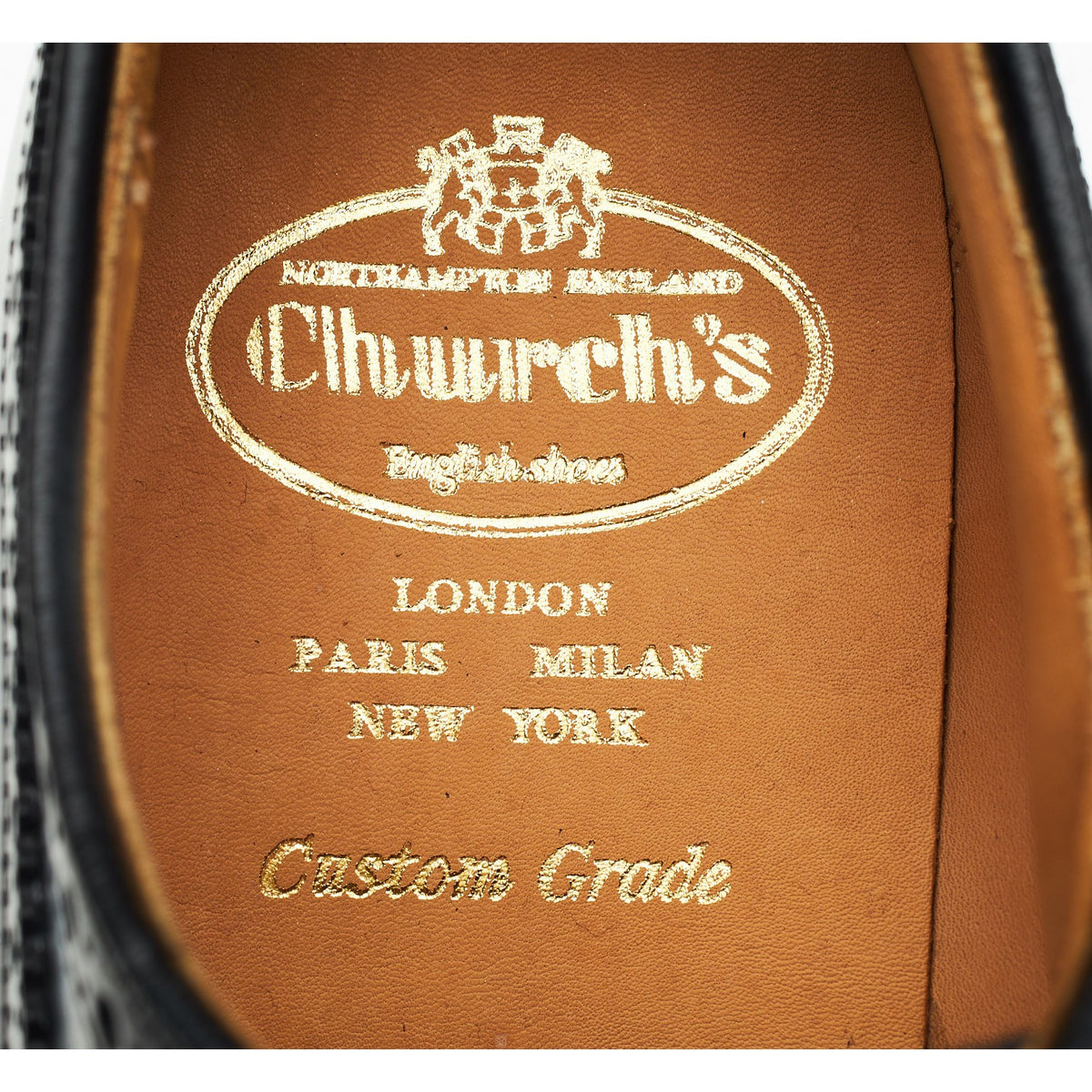 'Grafton' Black Leather Derby Brogues UK 8.5 G