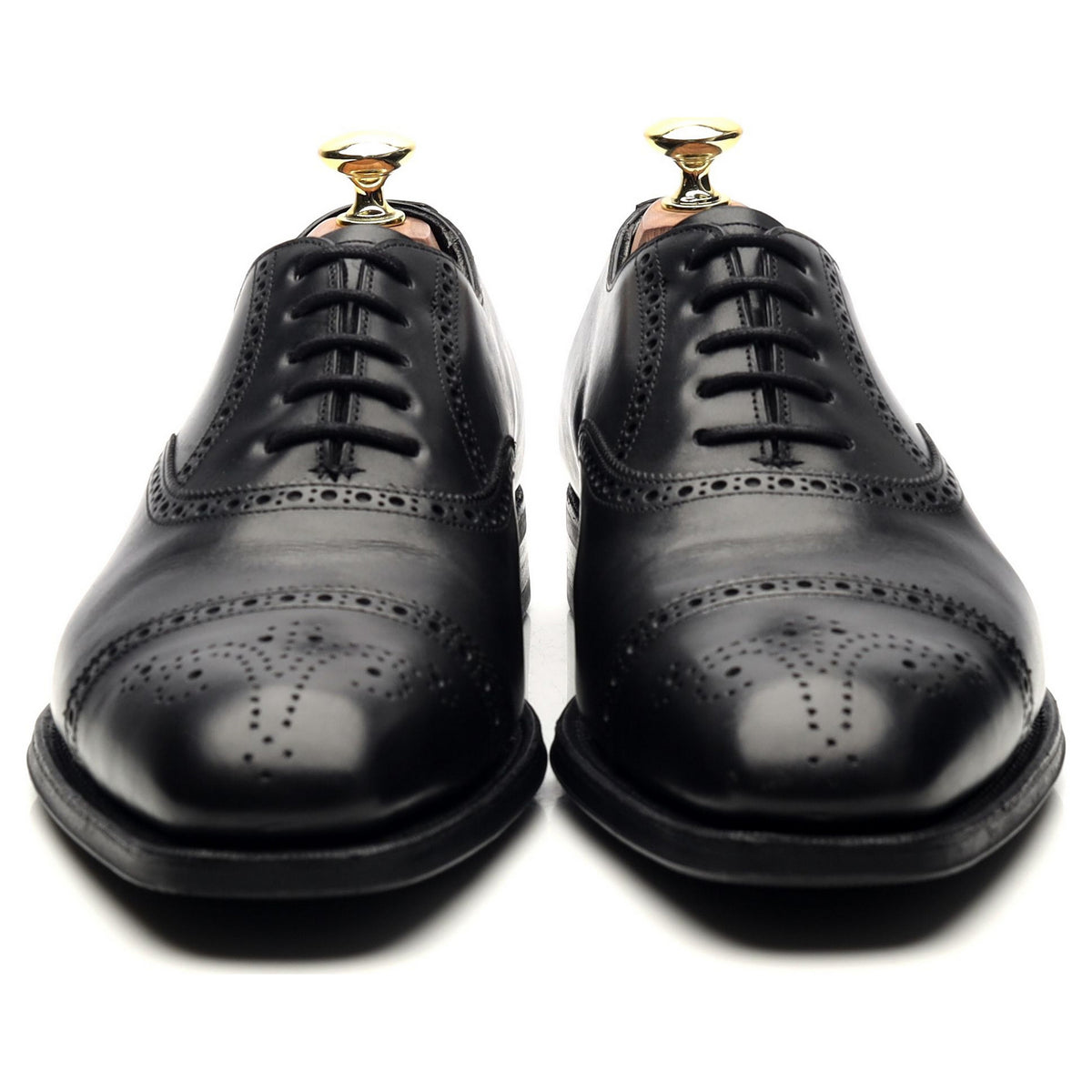 &#39;Asquith&#39; Black Leather Oxford Brogues UK 7 E