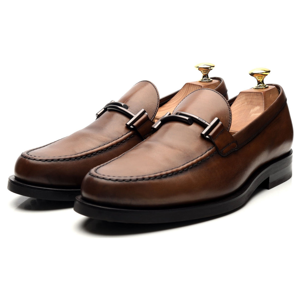 Brown Leather Horsebit Loafers UK 7.5