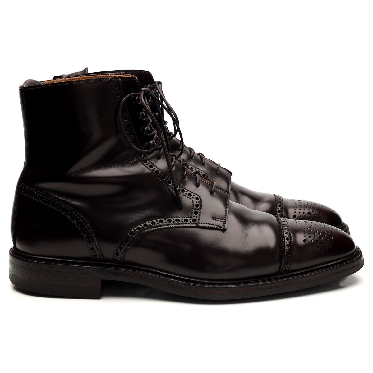 &#39;Toby&#39; Dark Brown Leather Brogue Boot UK 8.5 E