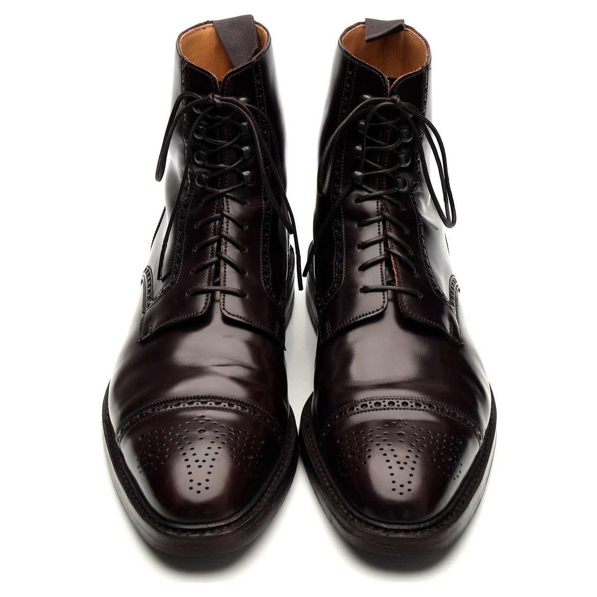 &#39;Toby&#39; Dark Brown Leather Brogue Boot UK 8.5 E