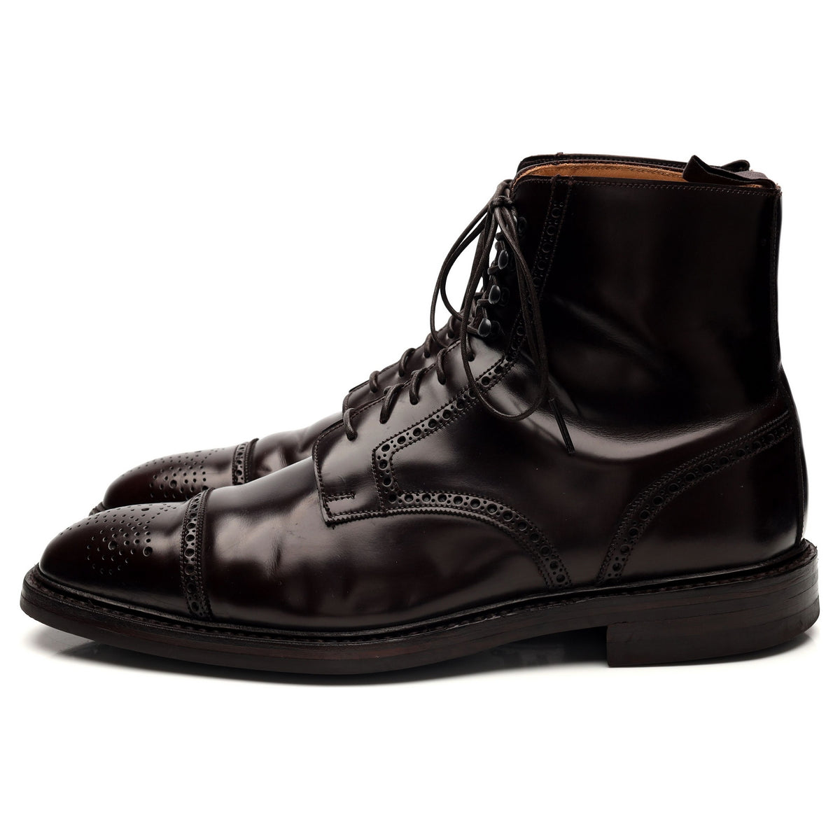 &#39;Toby&#39; Dark Brown Leather Brogue Boot UK 8.5 E