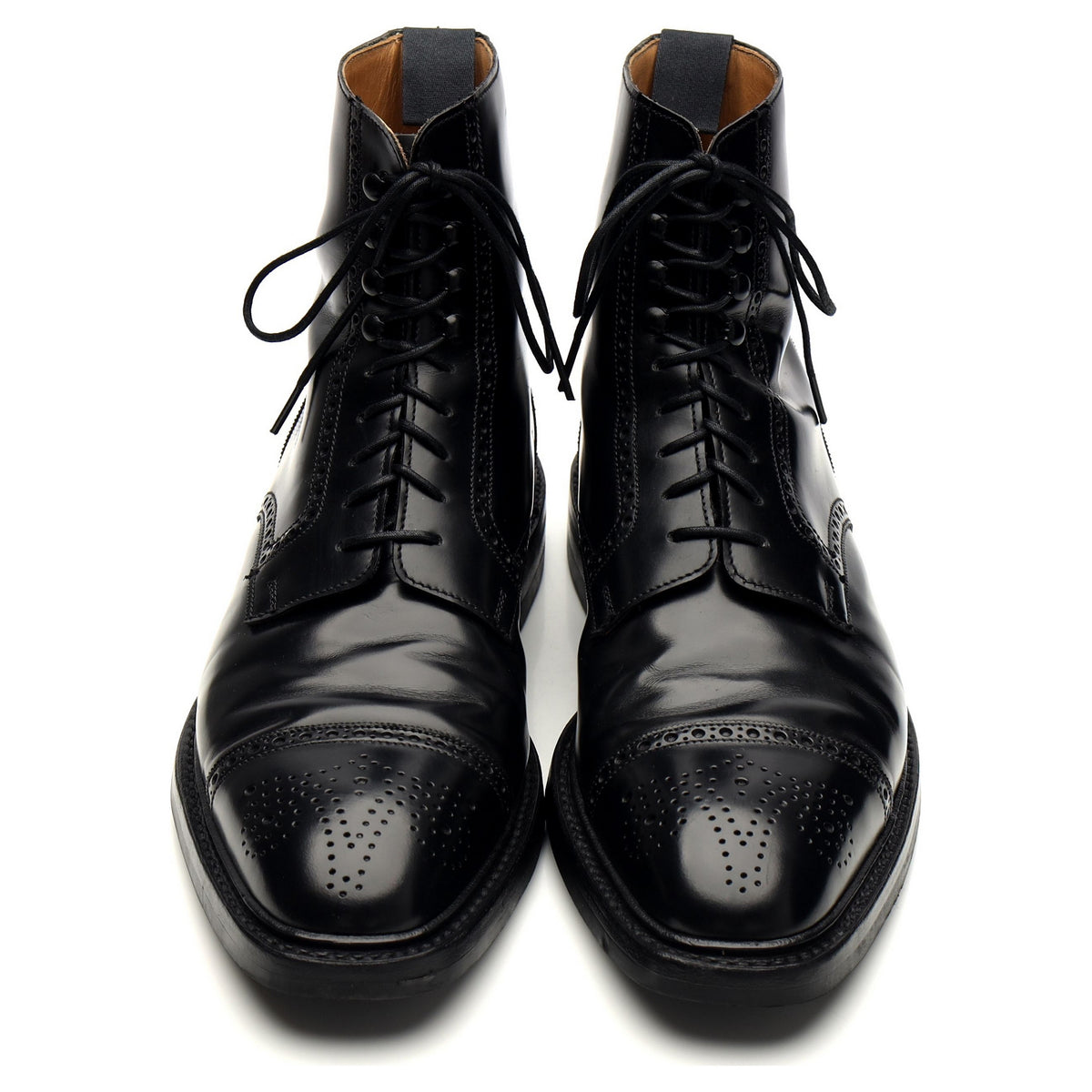 &#39;Toby&#39; Black Leather Brogue Boot UK 8.5 E