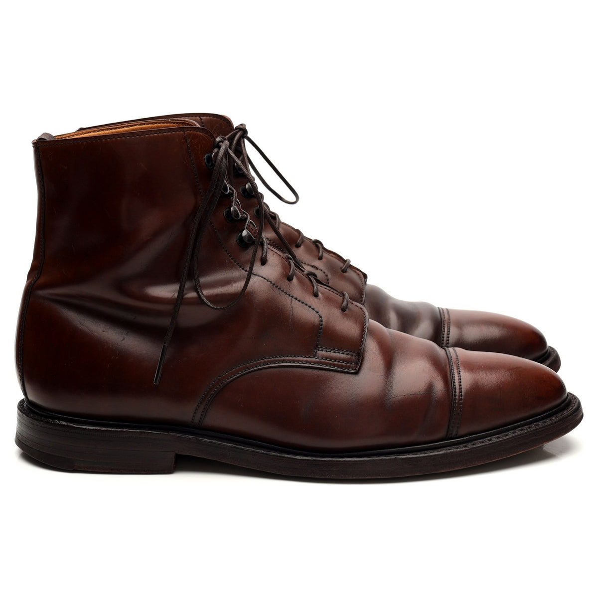 &#39;Harlech&#39; Dark Brown Cordovan Leather Boots UK 8 E