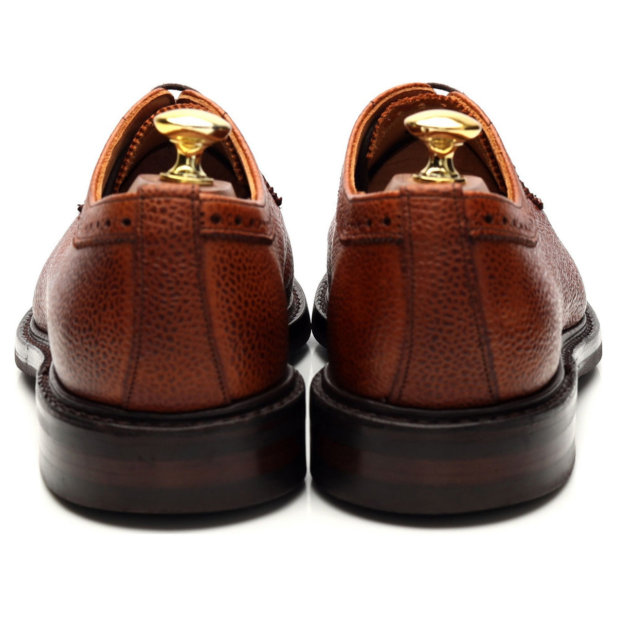 &#39;Tenterden ll&#39; Tan Brown Grain Leather Derby Brogue UK 8 F