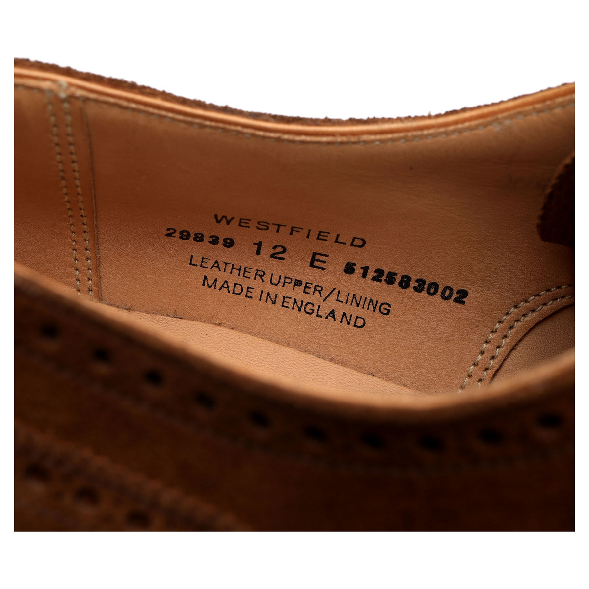 &#39;Westfield&#39; Brown Suede Oxford Brogue UK 12 E