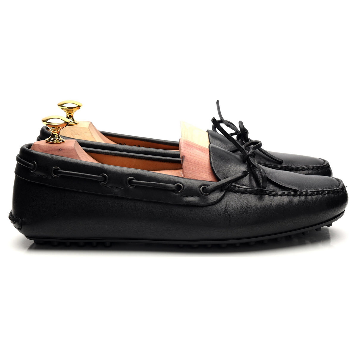 Women&#39;s Black Leather Driving Loafers UK 7 EU 41