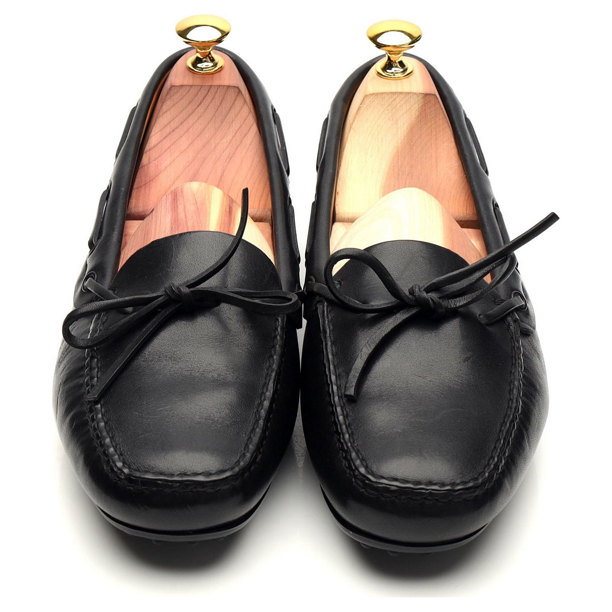 Women&#39;s Black Leather Driving Loafers UK 7 EU 41